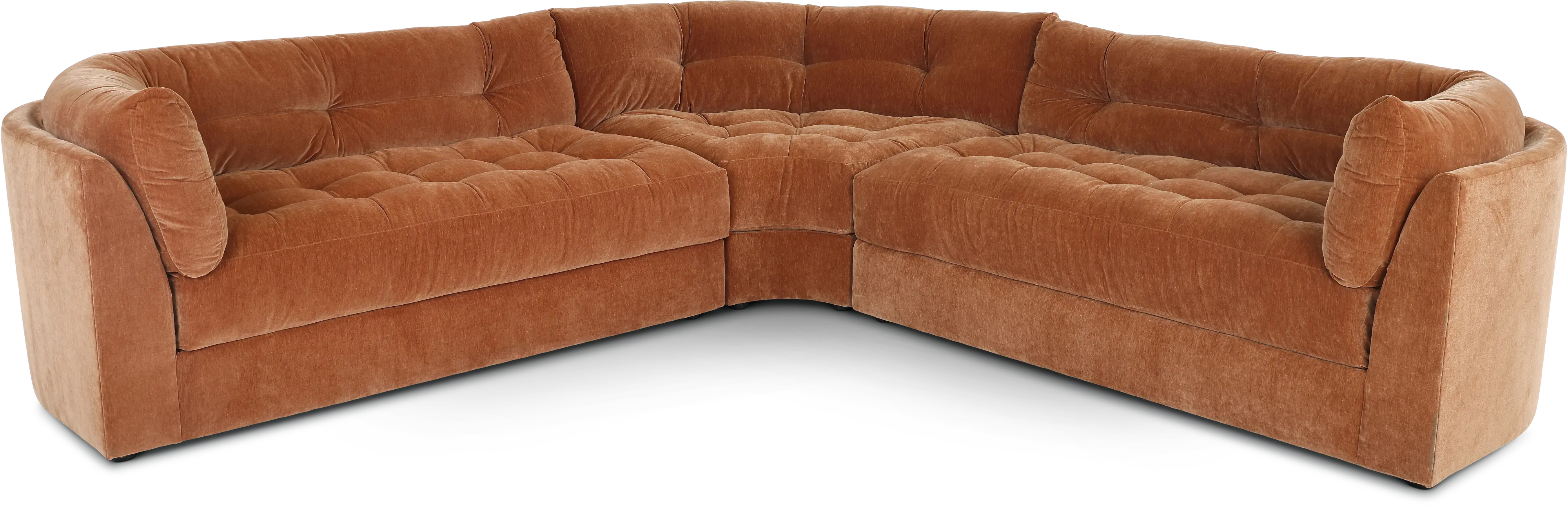 Juniper Ginger Orange 3 Piece Sectional-1