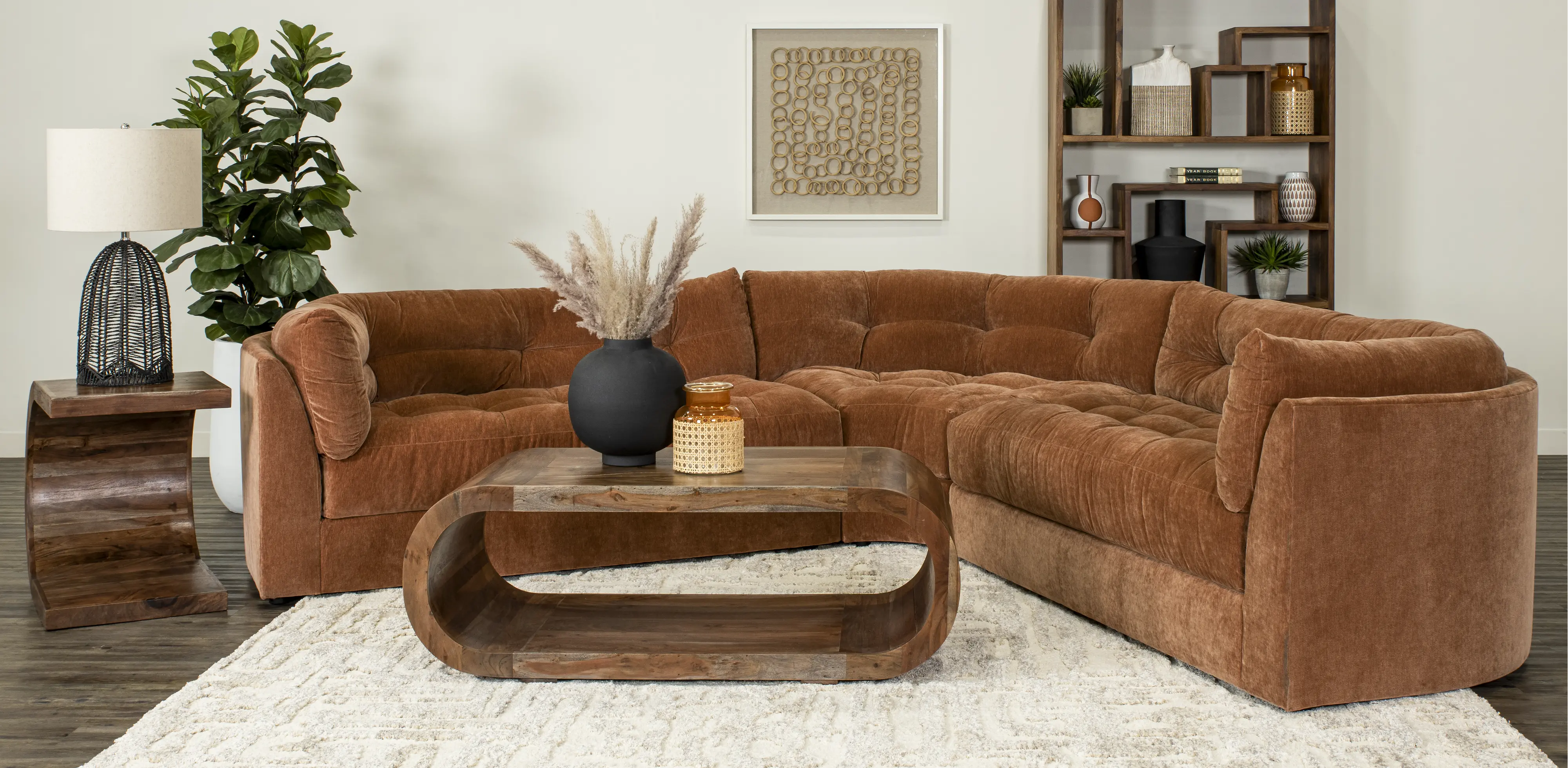 Juniper Ginger Orange 3 Piece Sectional-2