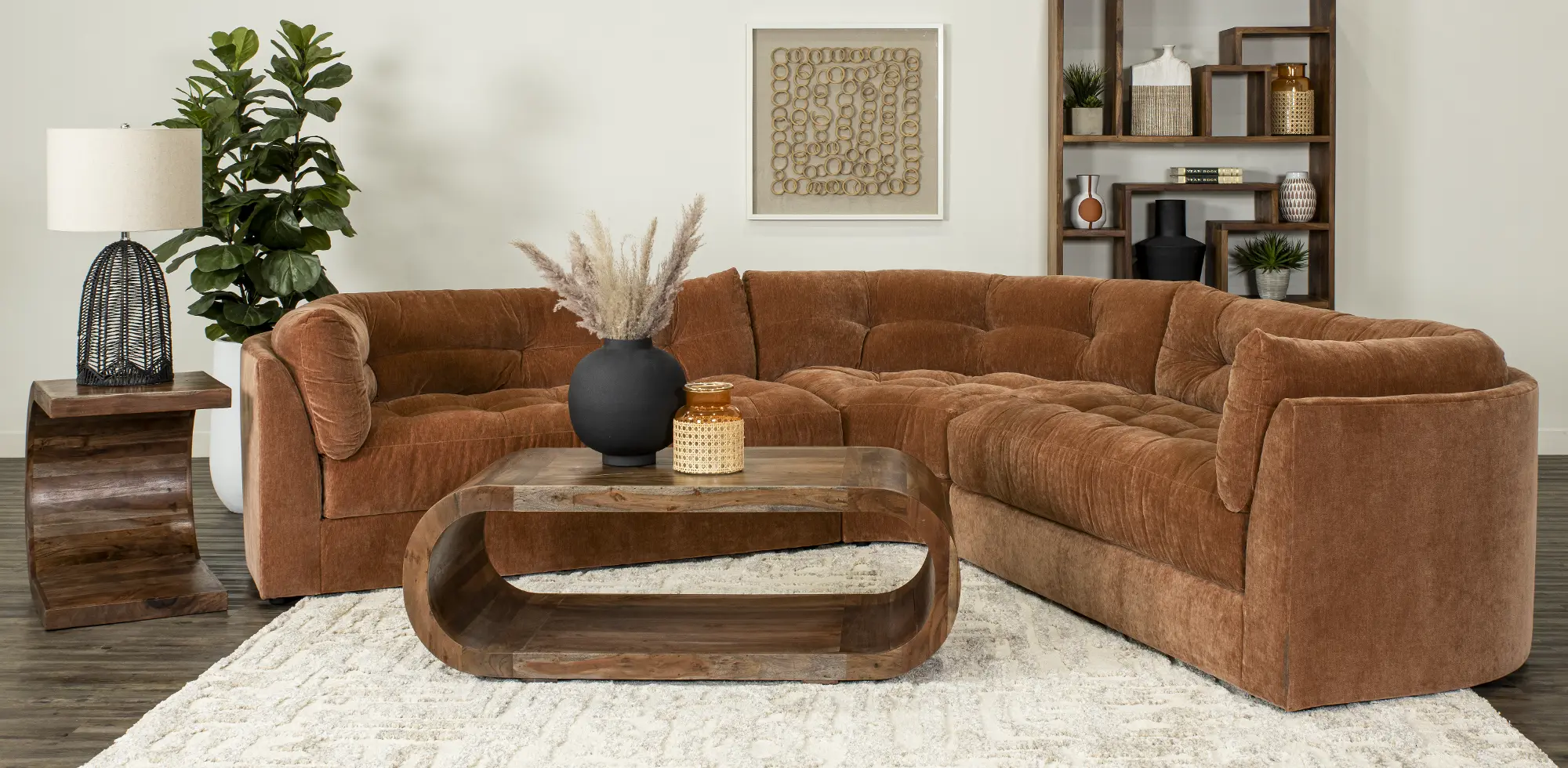 Juniper Ginger Orange 3 Piece Sectional | RC Willey