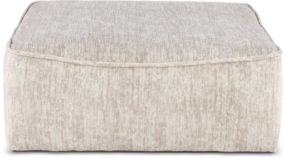 Georgia Parchment Beige Cocktail Ottoman