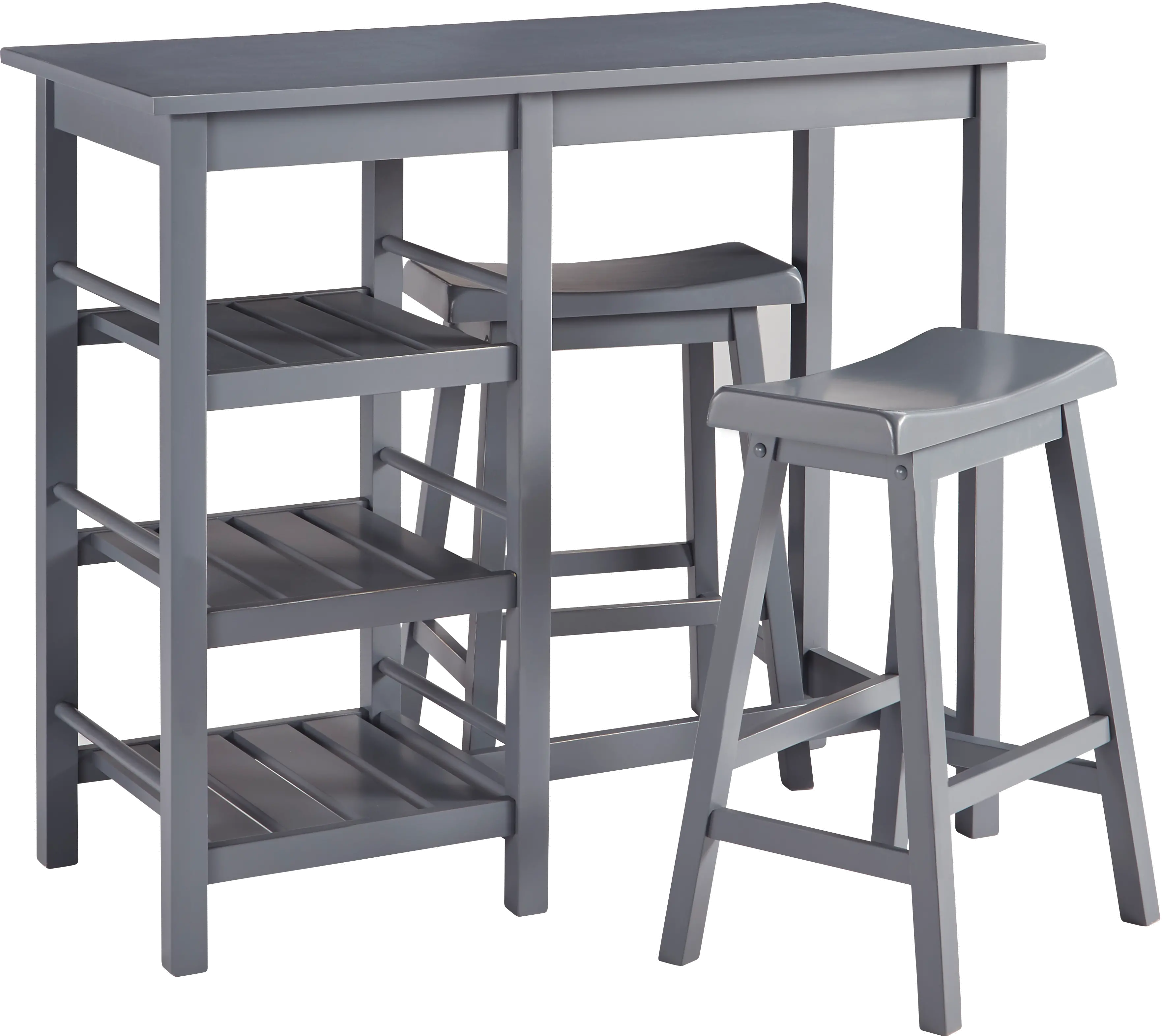 Breakfast Club Gray 3 Piece Counter Height Dining Room Set-1