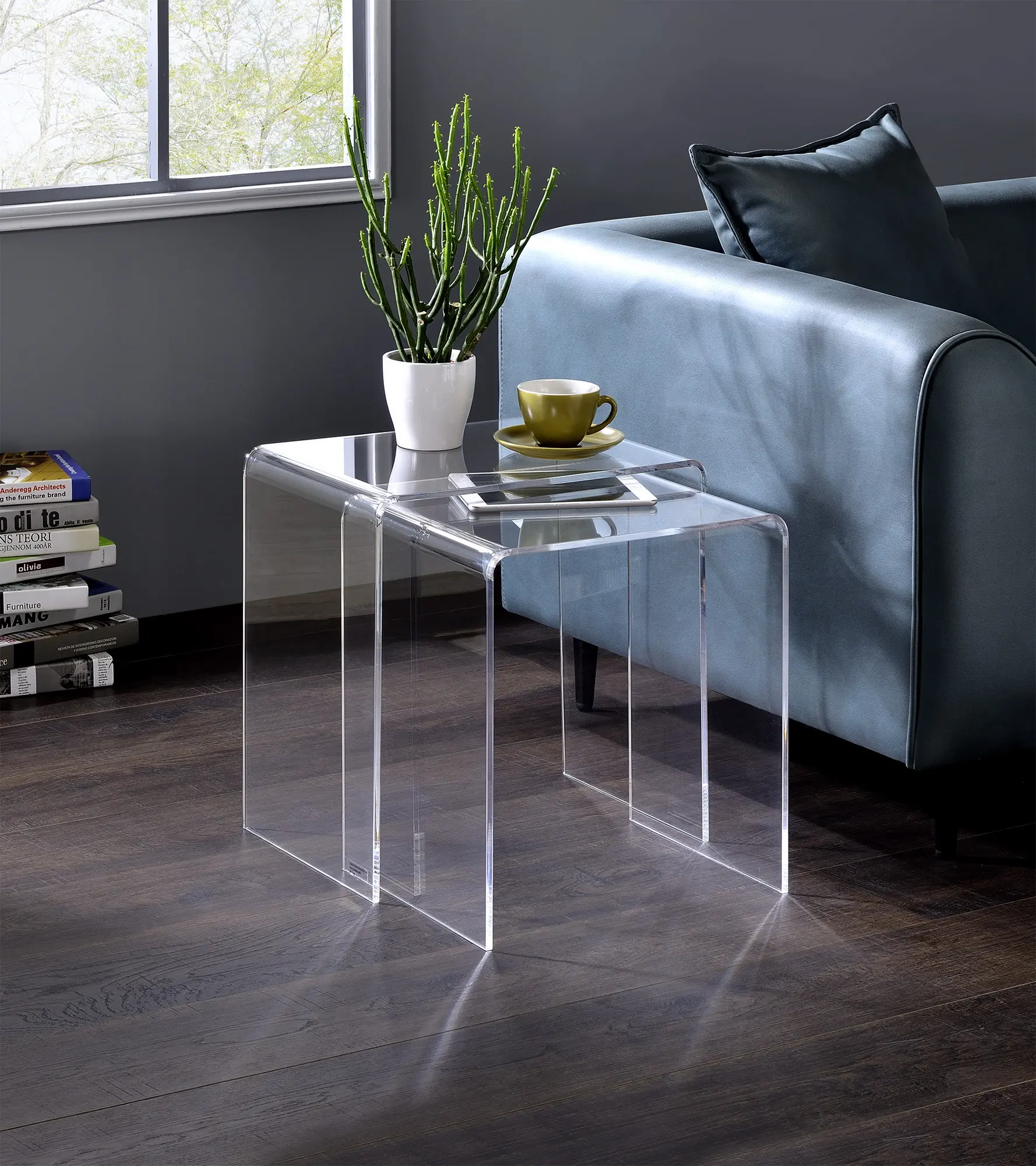 A La Carte Acrylic Nesting Accent Tables, Set of 2-1