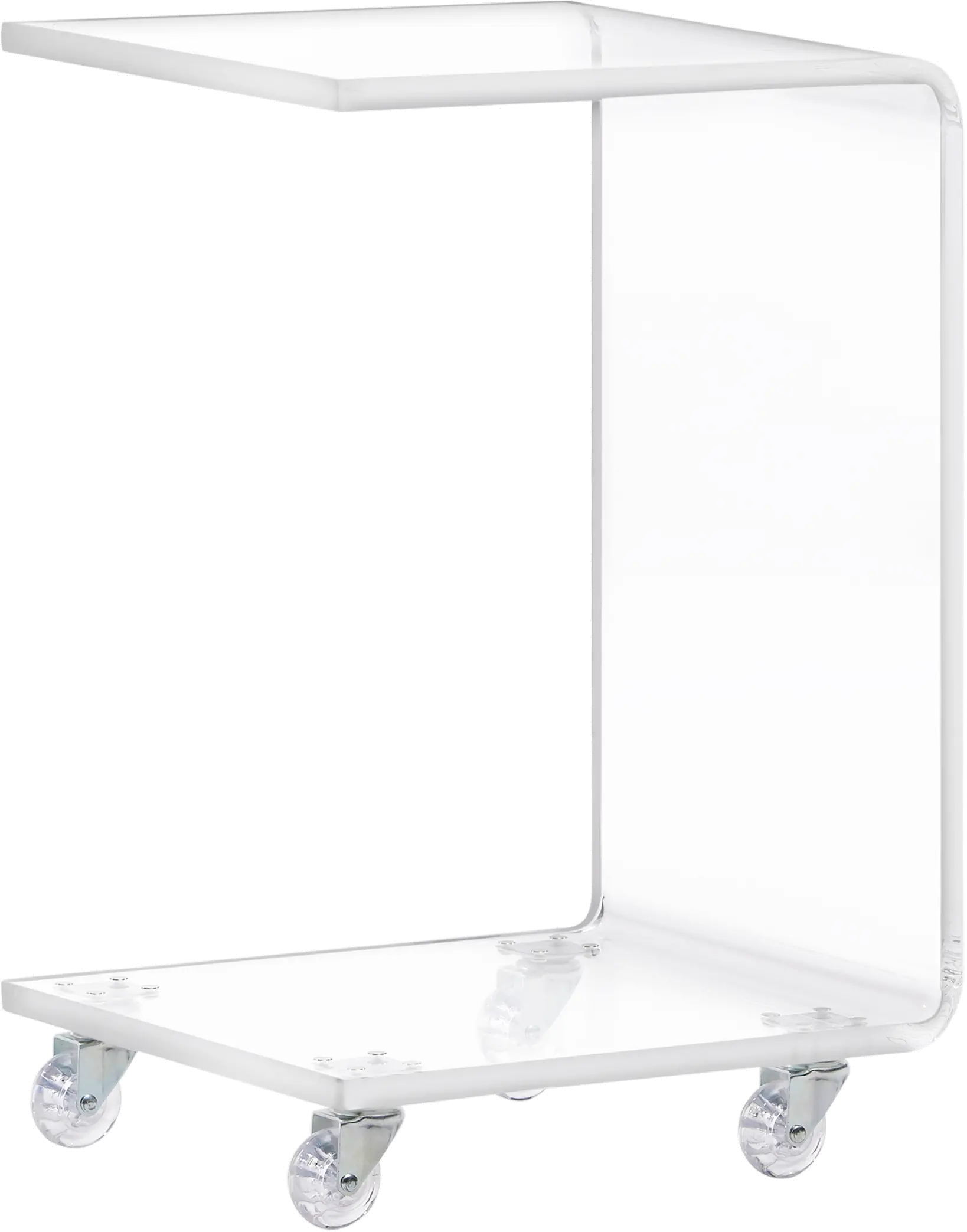 A La Carte Rolling Acrylic Chairside C-Table-2