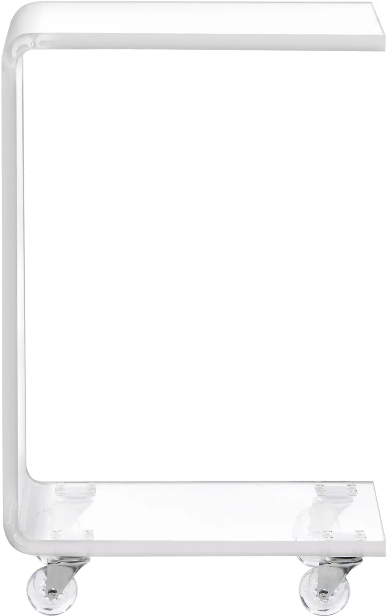 A La Carte Rolling Acrylic Chairside C-Table-3