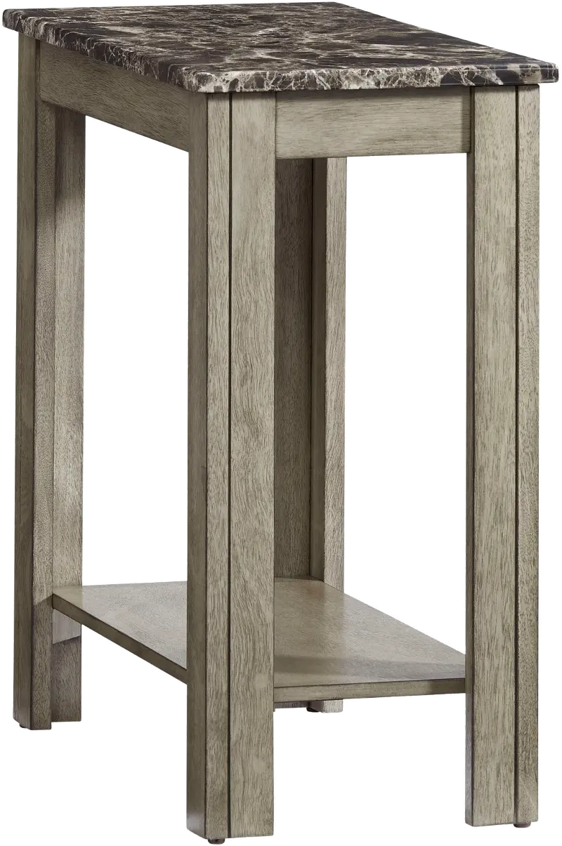 Gray Marble Chairside Table
