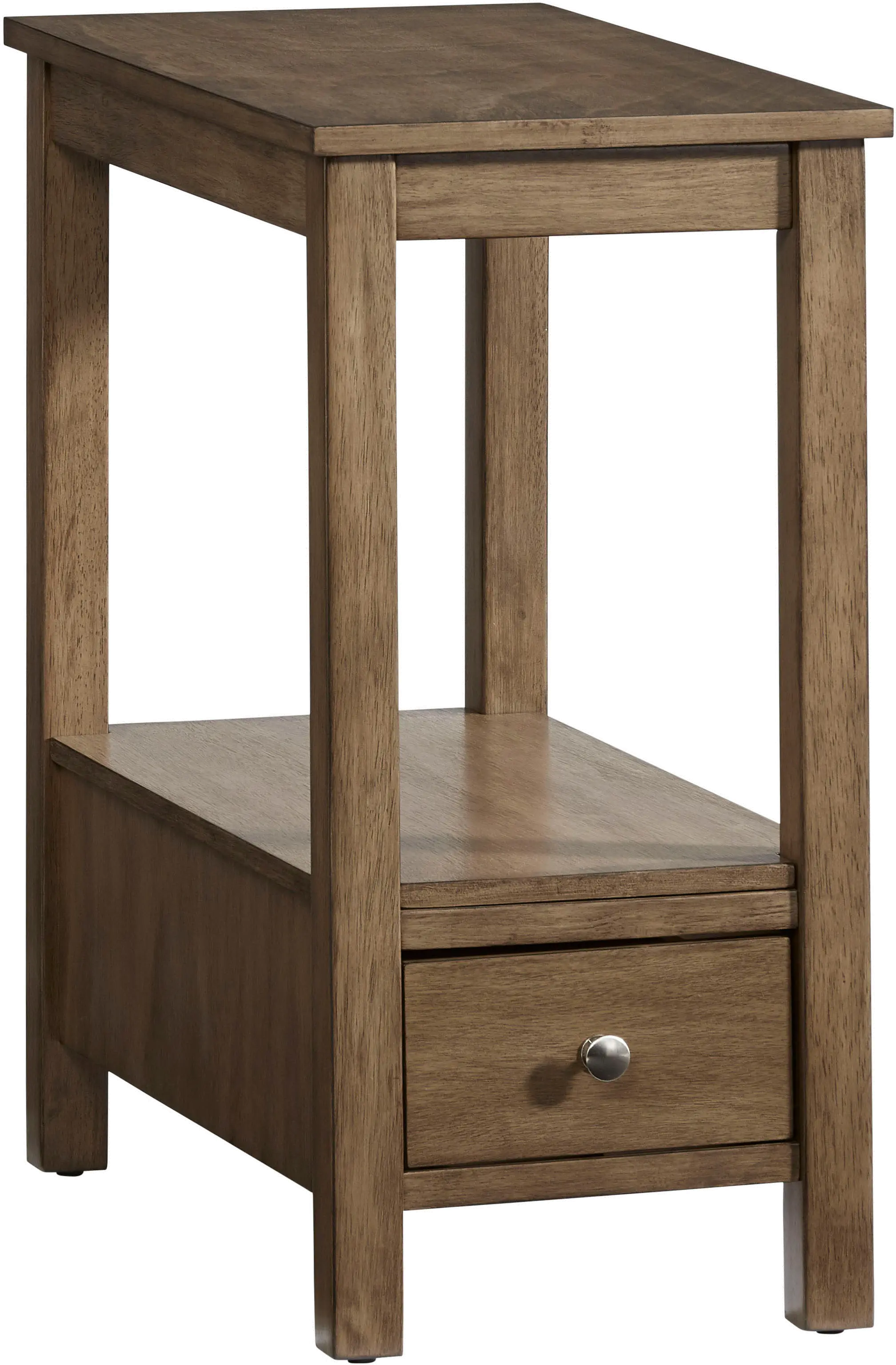 Honey Brown Chairside Table with Drawer-1