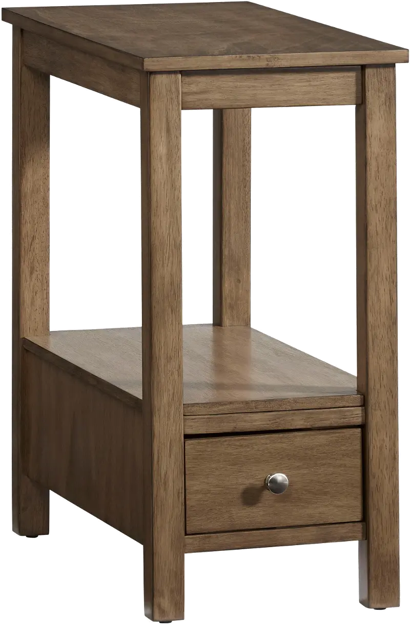 Honey Brown Chairside Table with Drawer