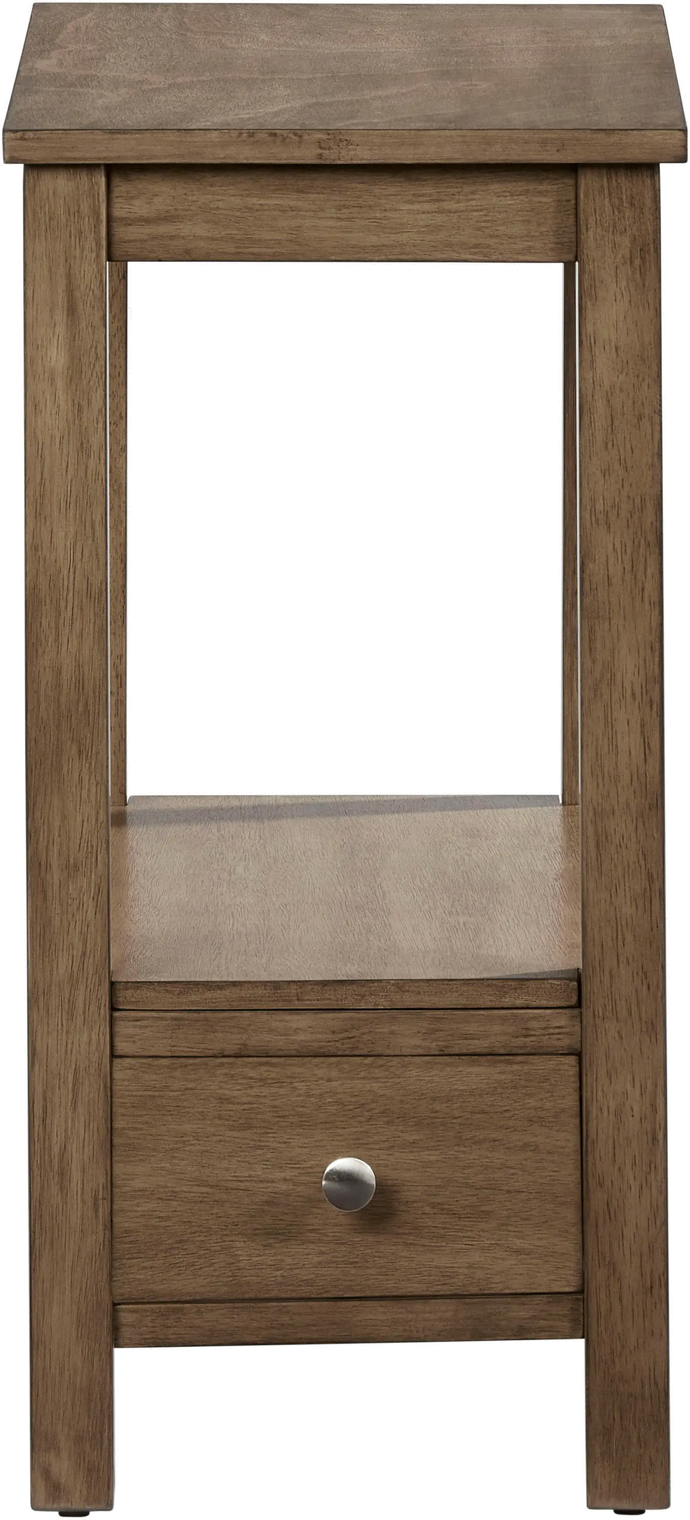 Honey Brown Chairside Table with Drawer-3