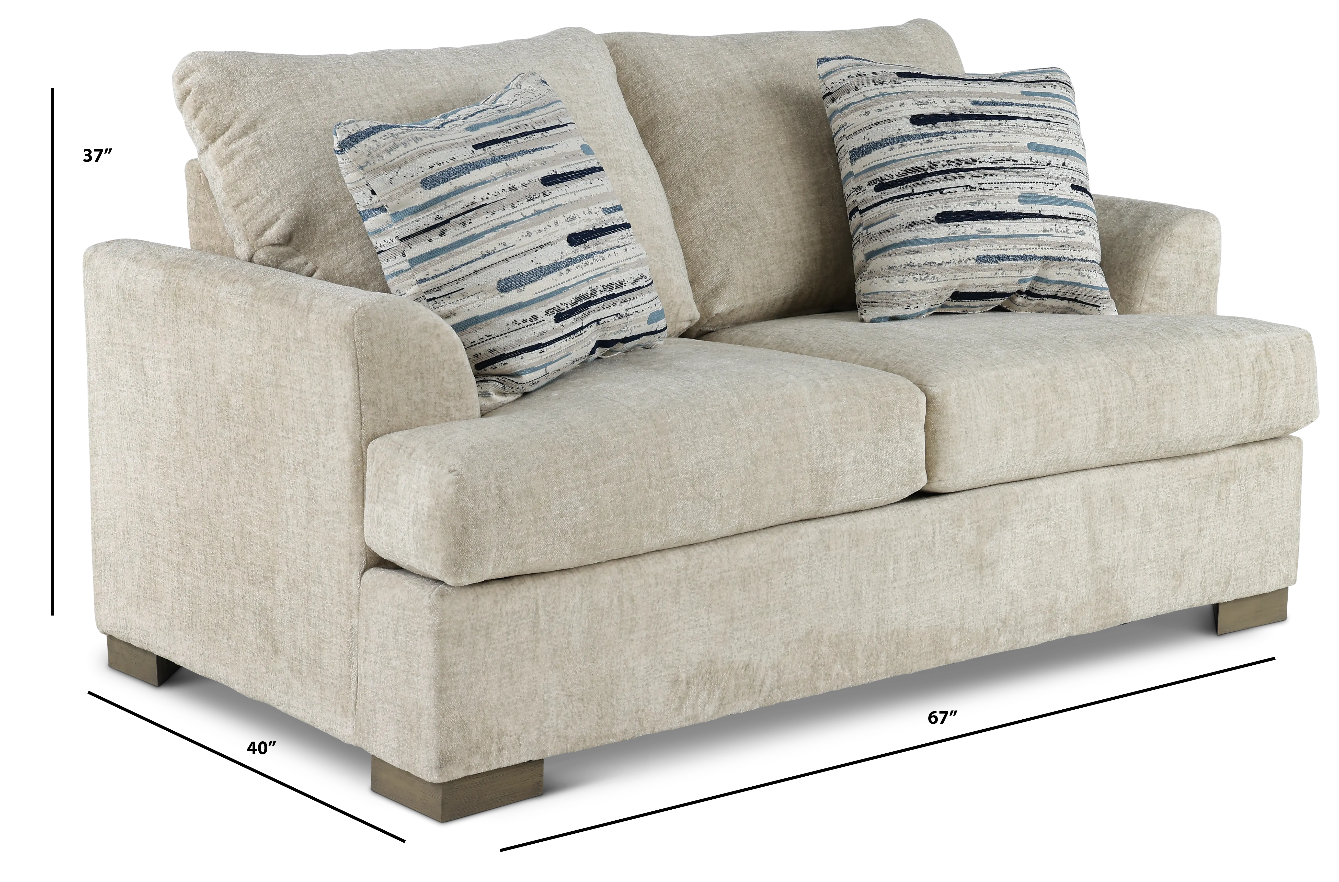 VILLA/DOWNYCRM/LOVE Villa Cream Loveseat-3