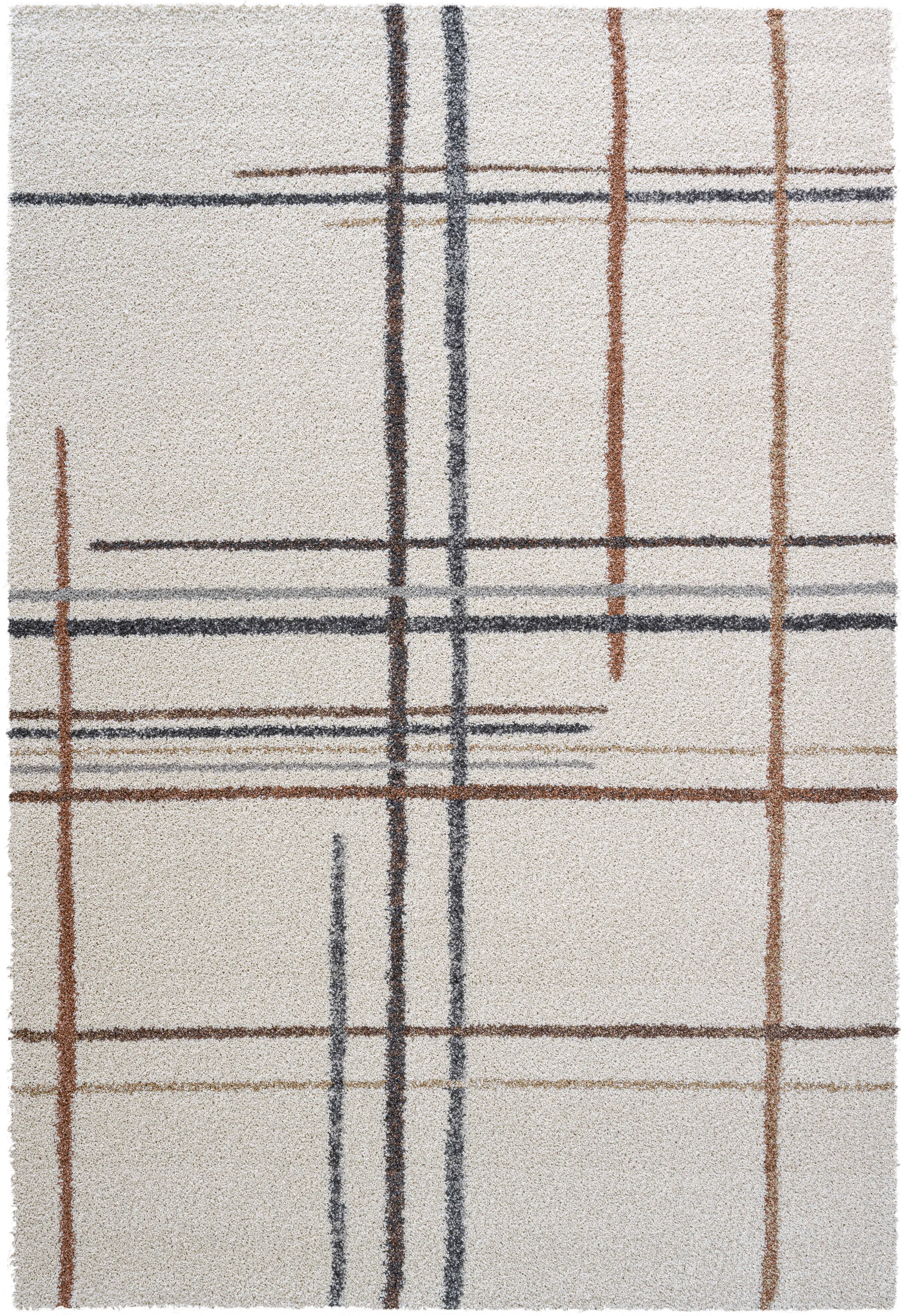 Granada 5 x 8 Plaid Rust and Ivory Area Rug-1
