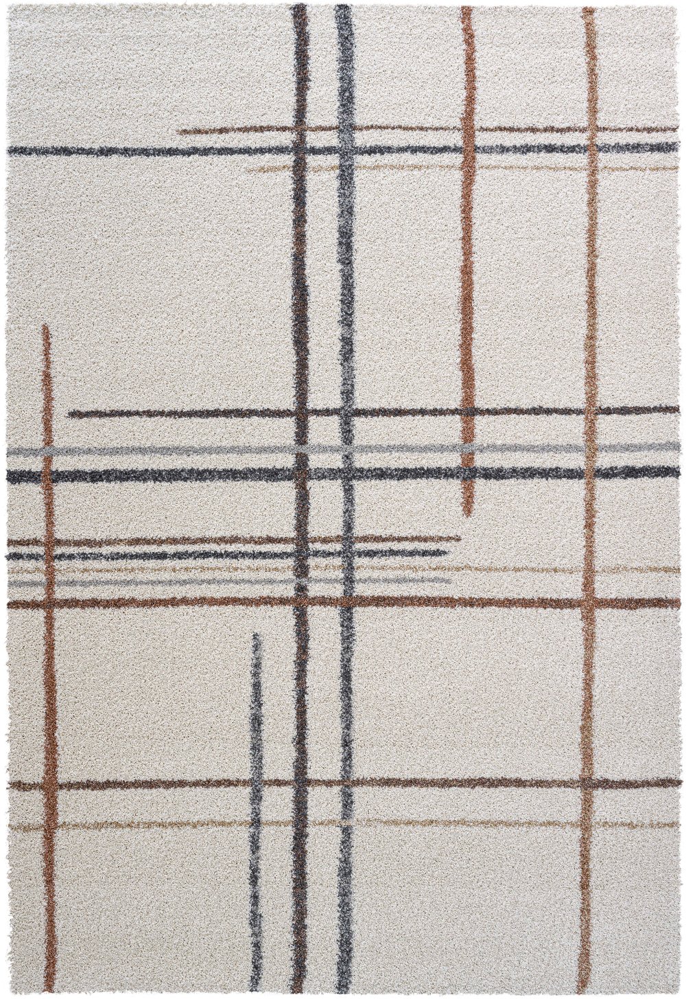 Granada 5 x 8 Plaid Rust and Ivory Area Rug