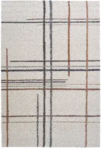Granada 5 x 8 Plaid Rust and Ivory Area Rug