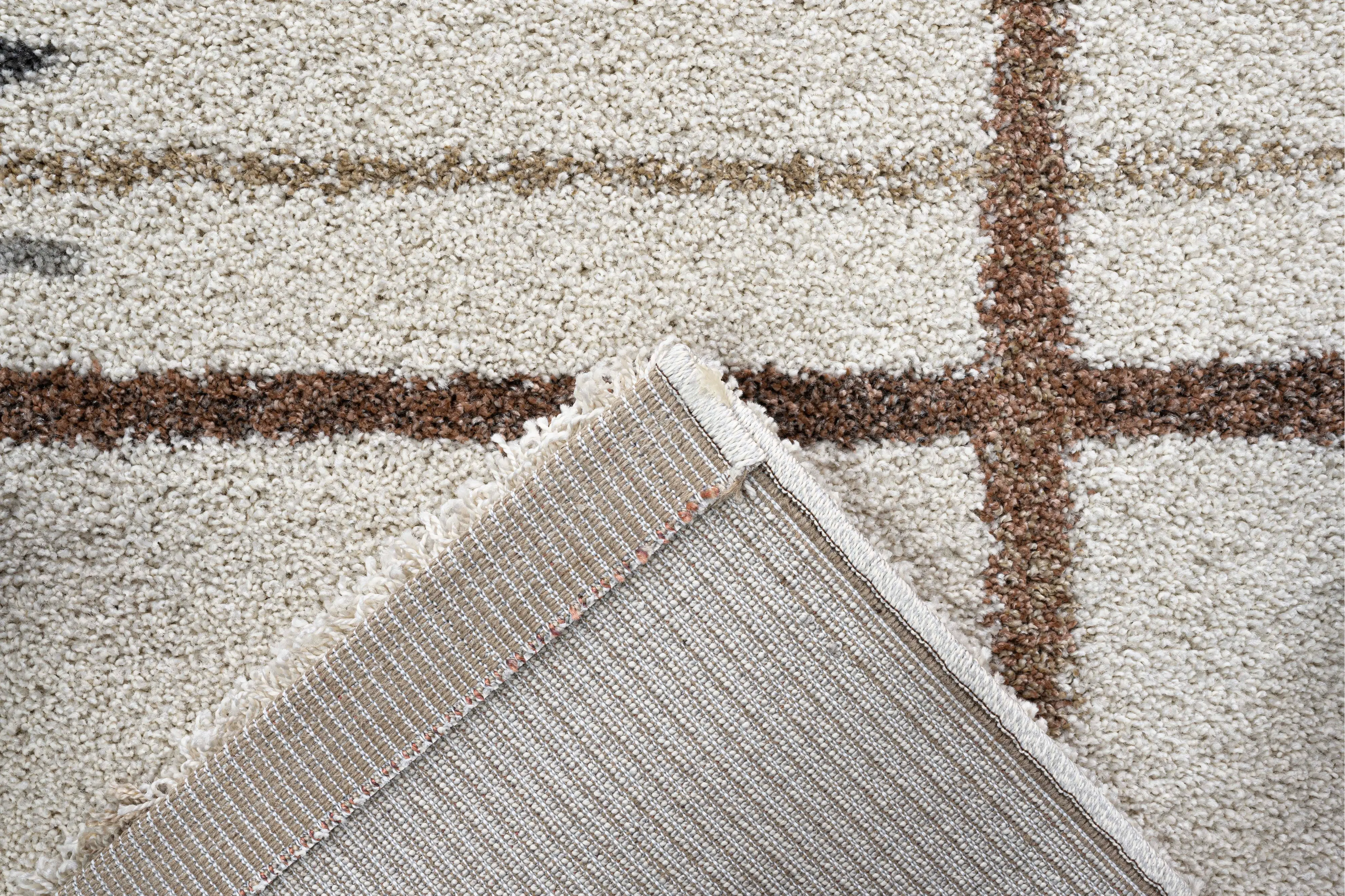 Granada 5 x 8 Plaid Rust and Ivory Area Rug-6