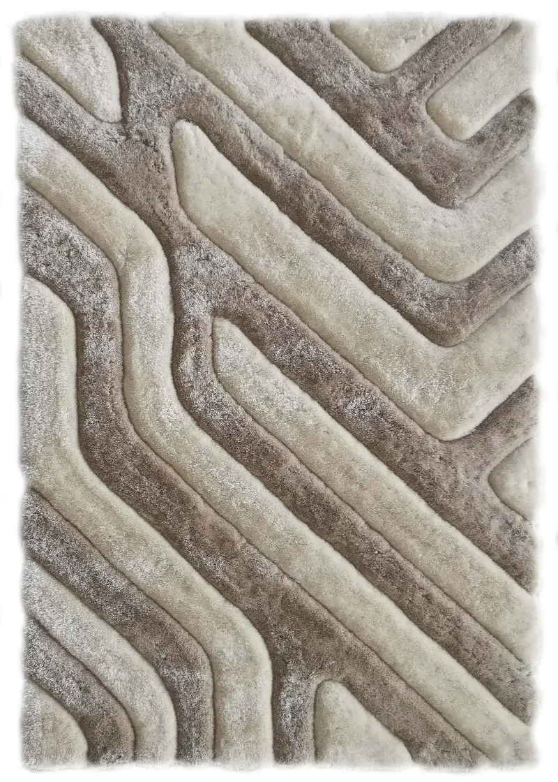 Ripple 5 x 8 Oblique Taupe and Ivory Area Rug