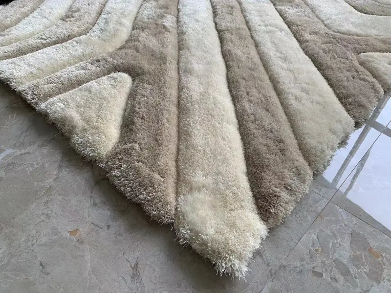 Ripple Design Rug Ripple 5 x 8 Oblique Taupe and Ivory Area Rug | RC Willey