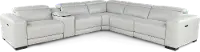 Sofia Fog White 6-Piece Power Reclining Sectional