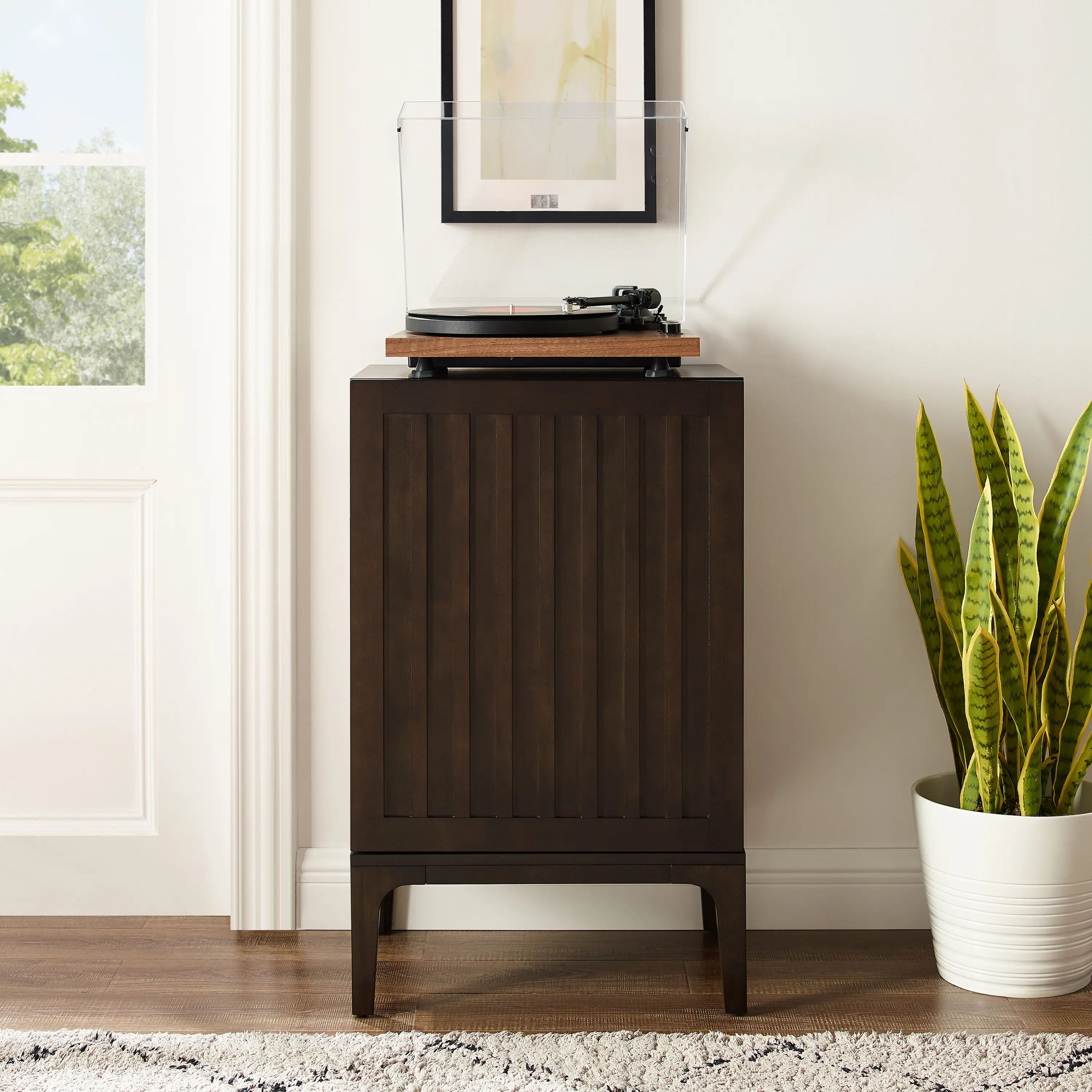 CF1141-BR Asher Record Storage Stand-2
