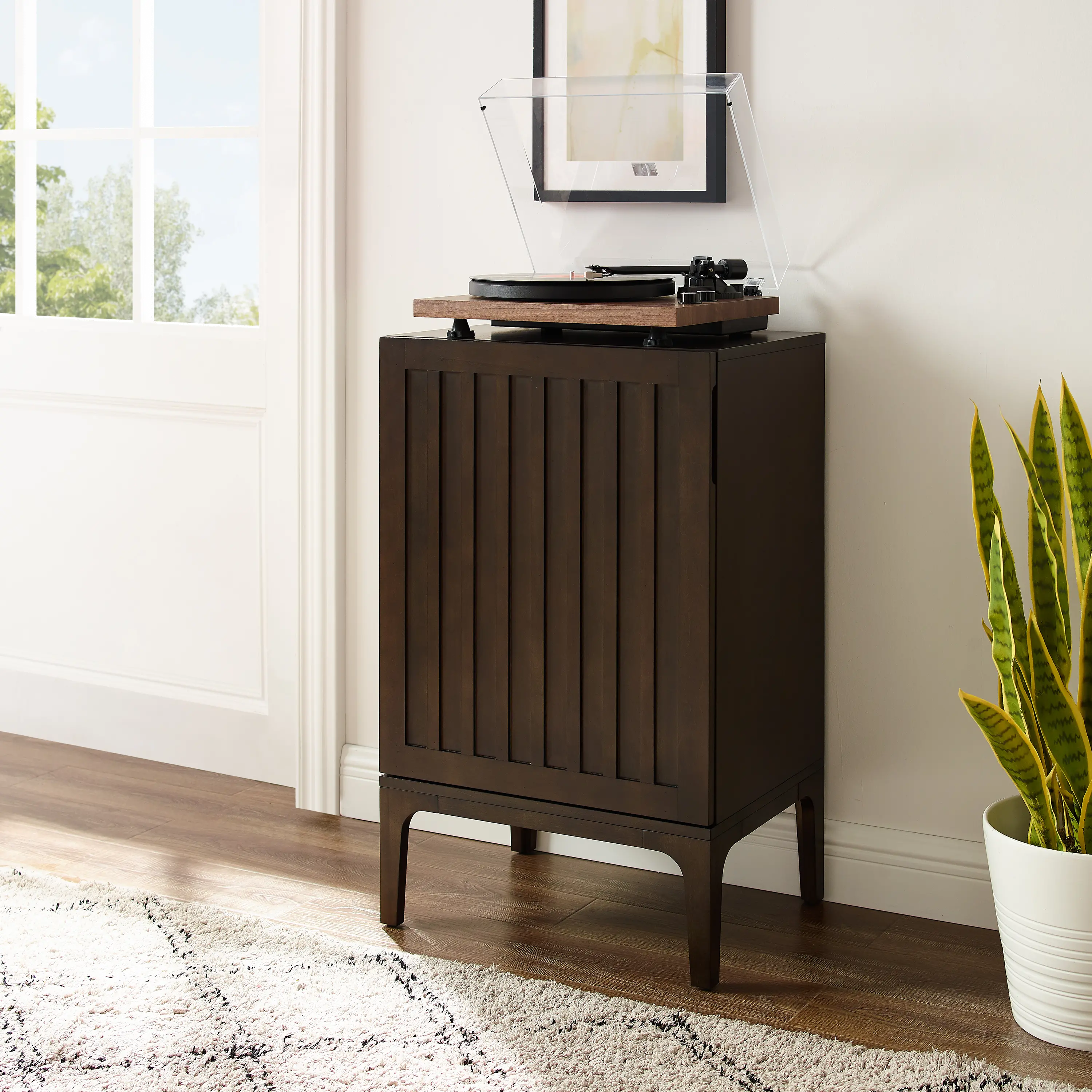 CF1141-BR Asher Record Storage Stand-3