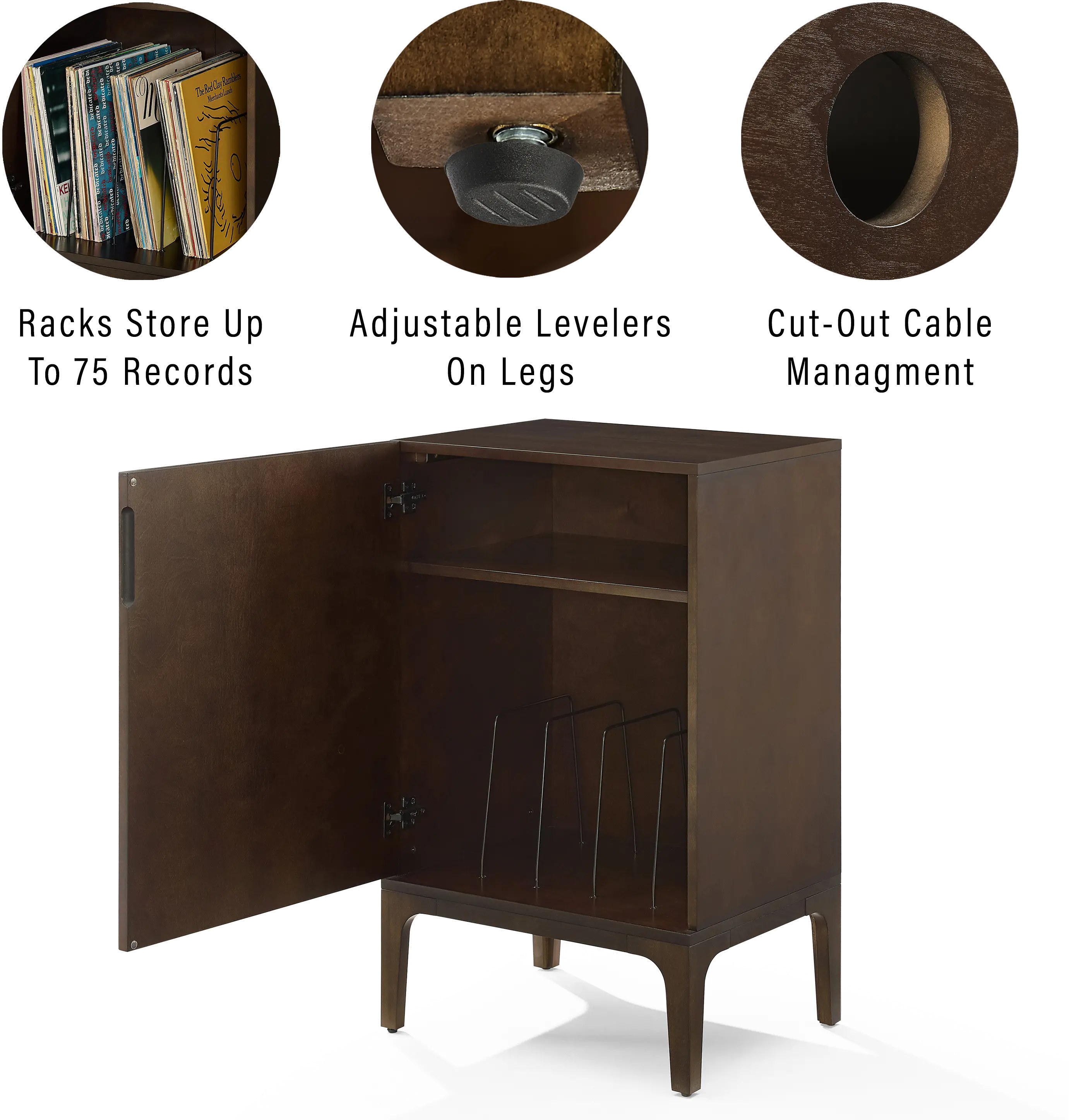 CF1141-BR Asher Record Storage Stand-6