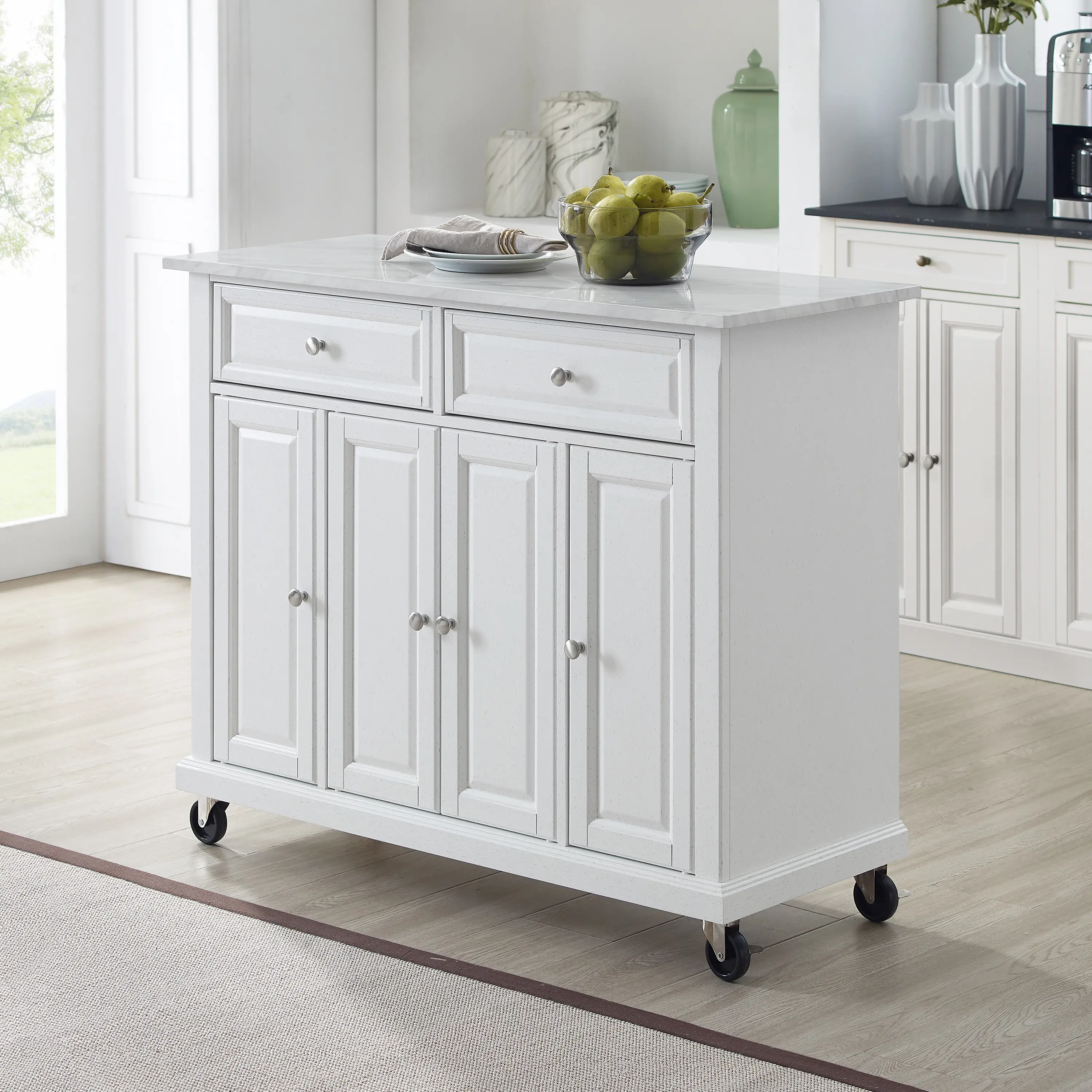 CF3021-WH Avery White Kitchen Island-3