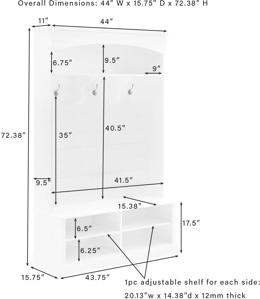 CF6037-WH Bartlett White Hall Tree-1