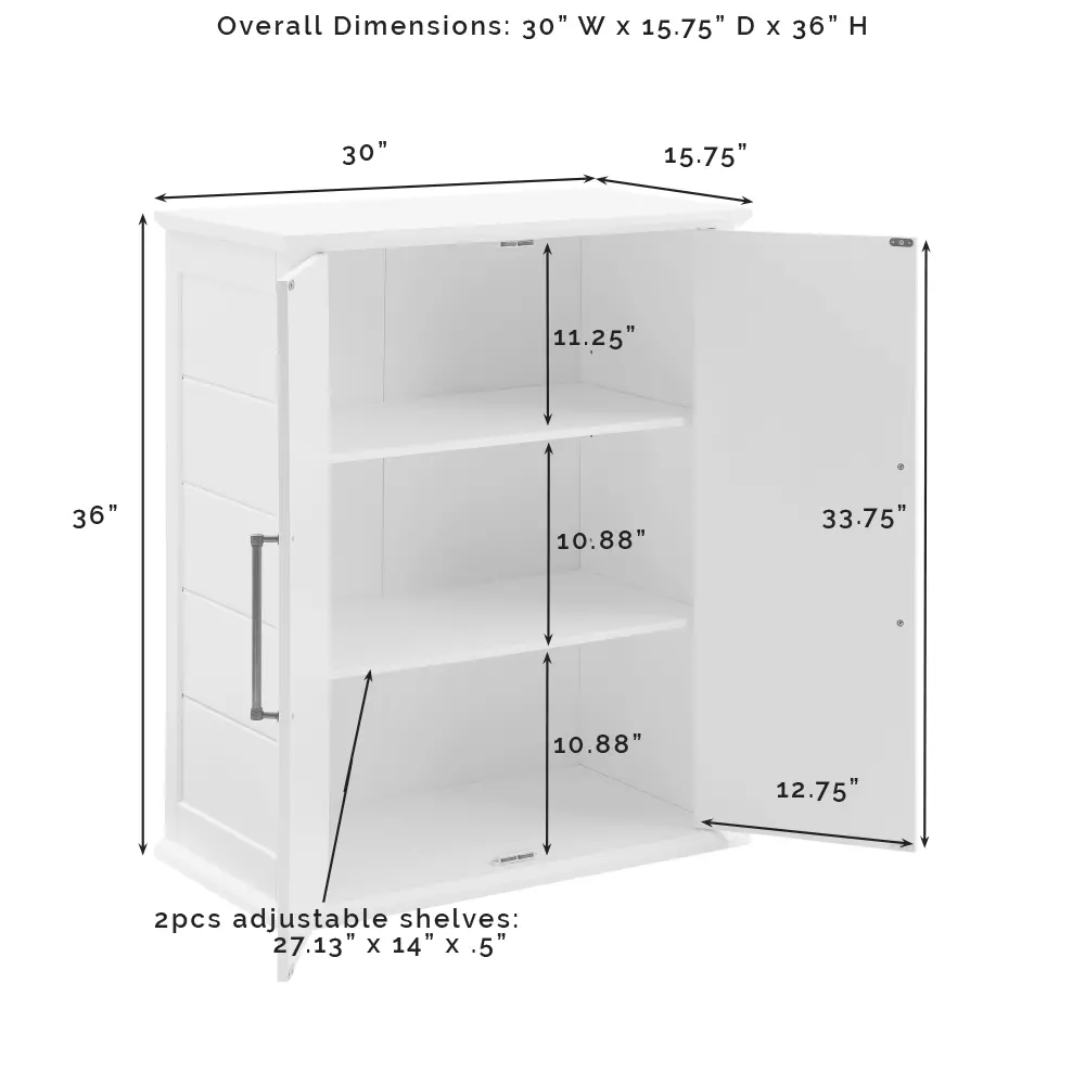 CF3117-WH Bartlett White Stackable Storage Pantry-9