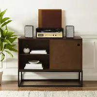 CF1142BR-MB Byron Media Console with Black Base