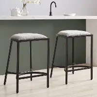 CF502624MB-GY Ellery Black Counter Height Stool, Set of 2