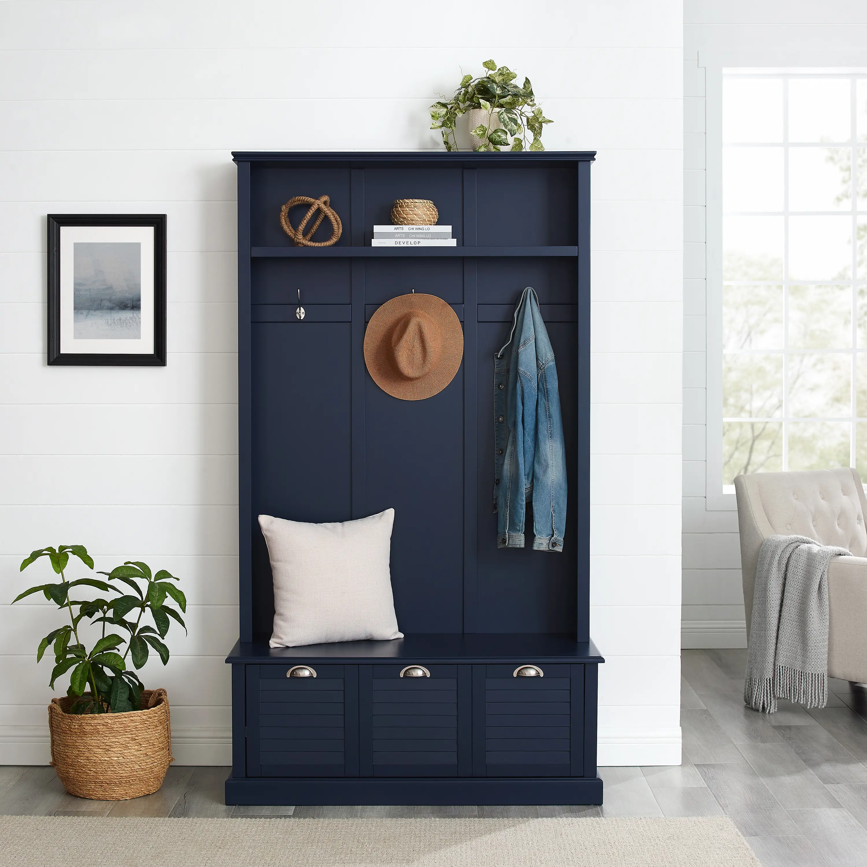 CF6024-NV Ellison Navy Blue Hall Tree-2