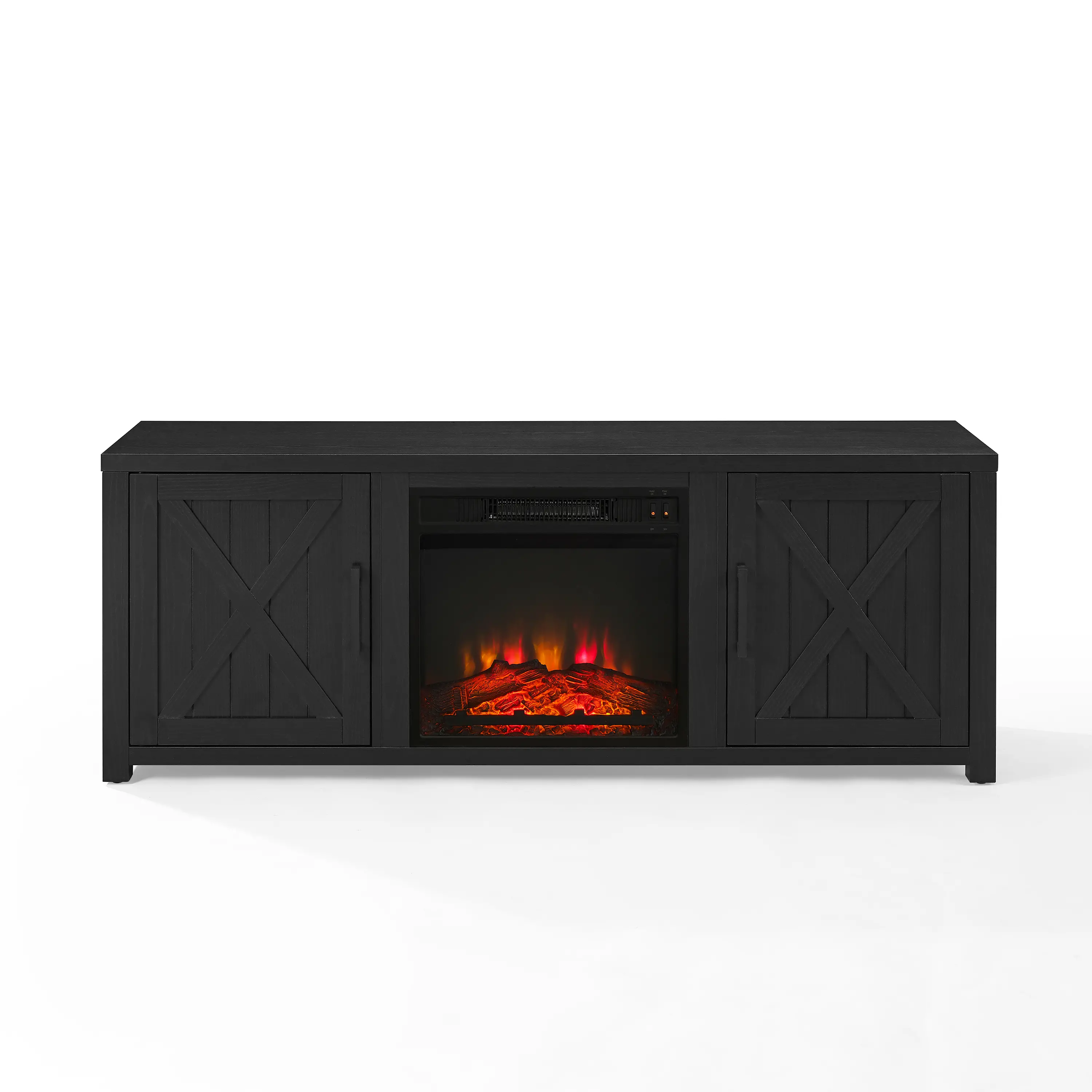 KF100758BK Gordon 58  Black TV Stand with Fireplace-1
