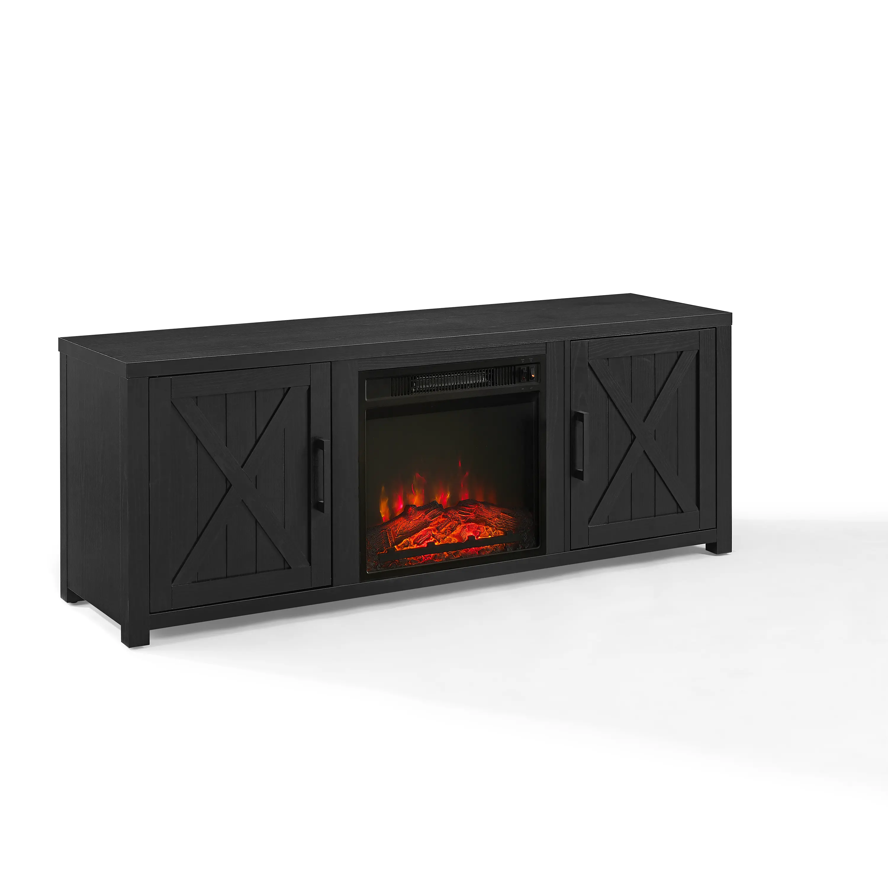 KF100758BK Gordon 58  Black TV Stand with Fireplace-4