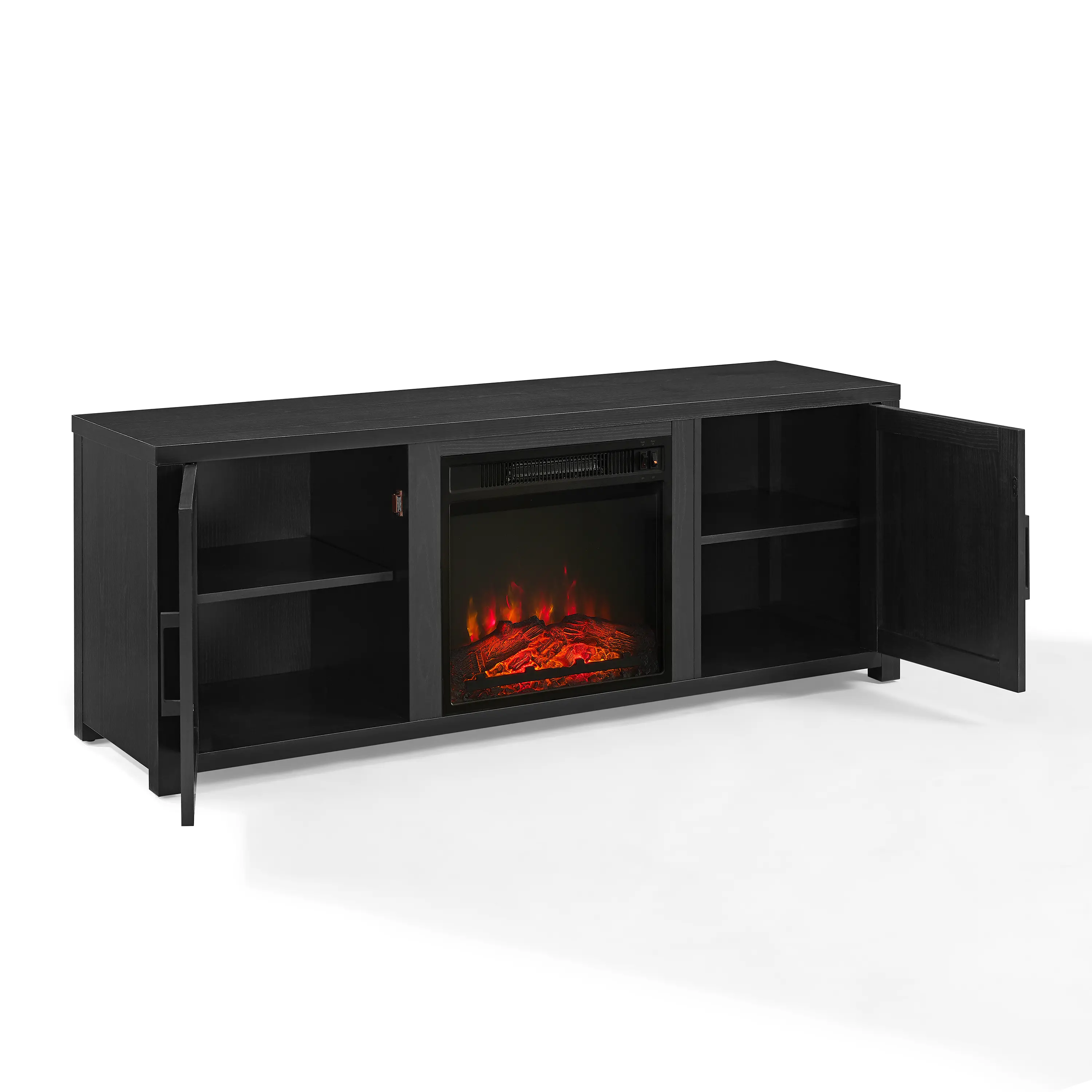KF100758BK Gordon 58  Black TV Stand with Fireplace-6