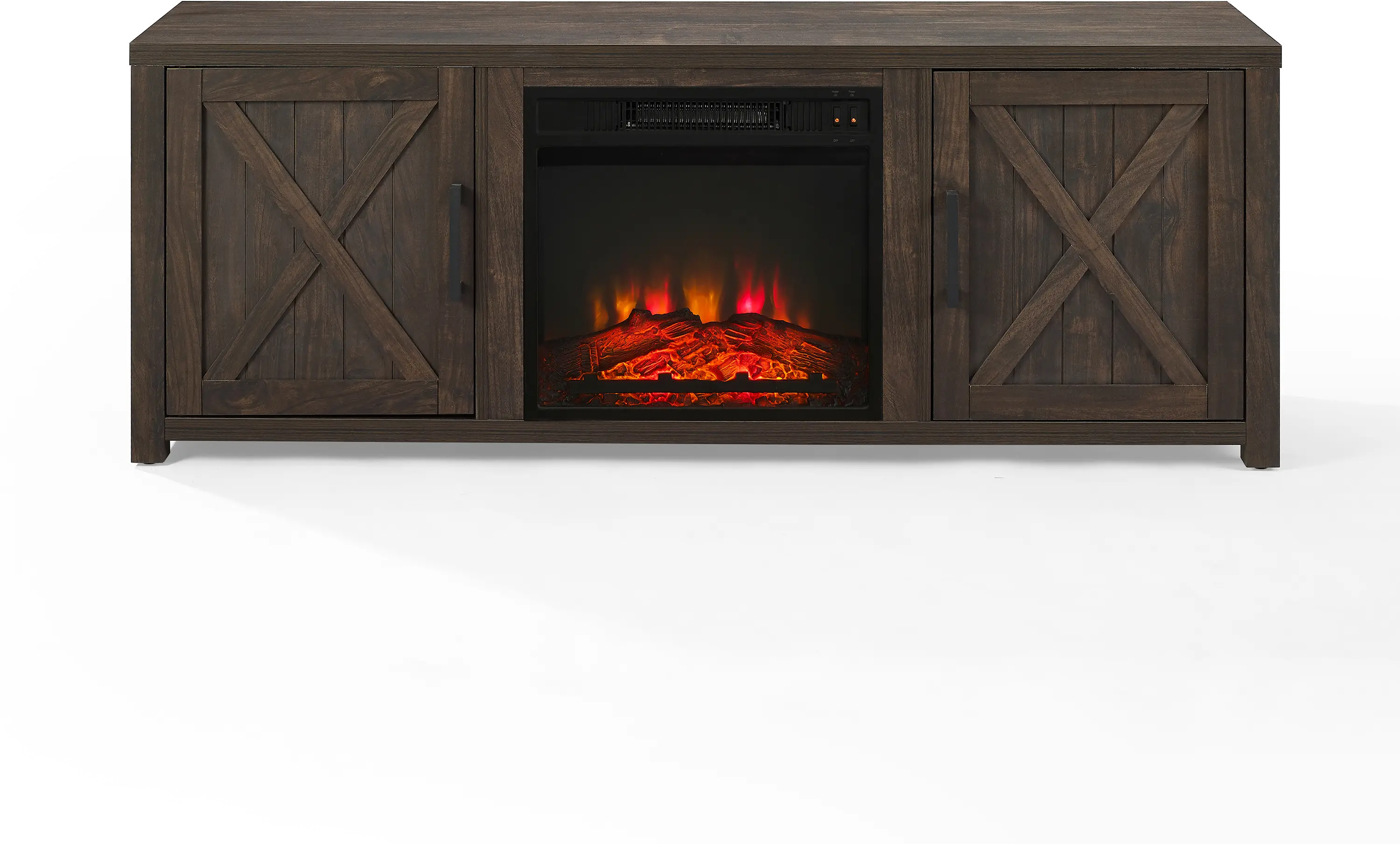 KF100758DW Gordon 58  Walnut Brown TV Stand with Fireplace-1