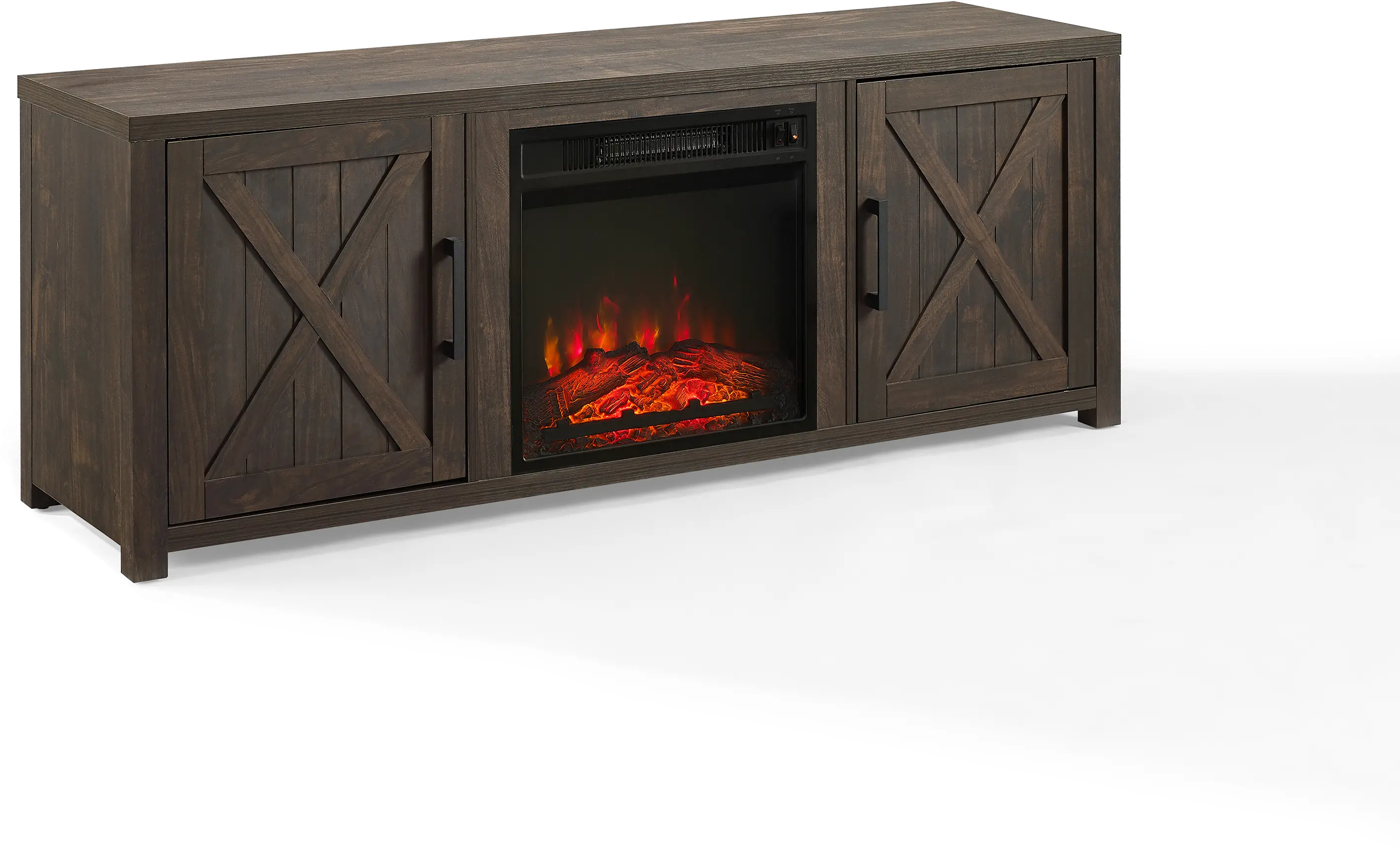 KF100758DW Gordon 58  Walnut Brown TV Stand with Fireplace-5
