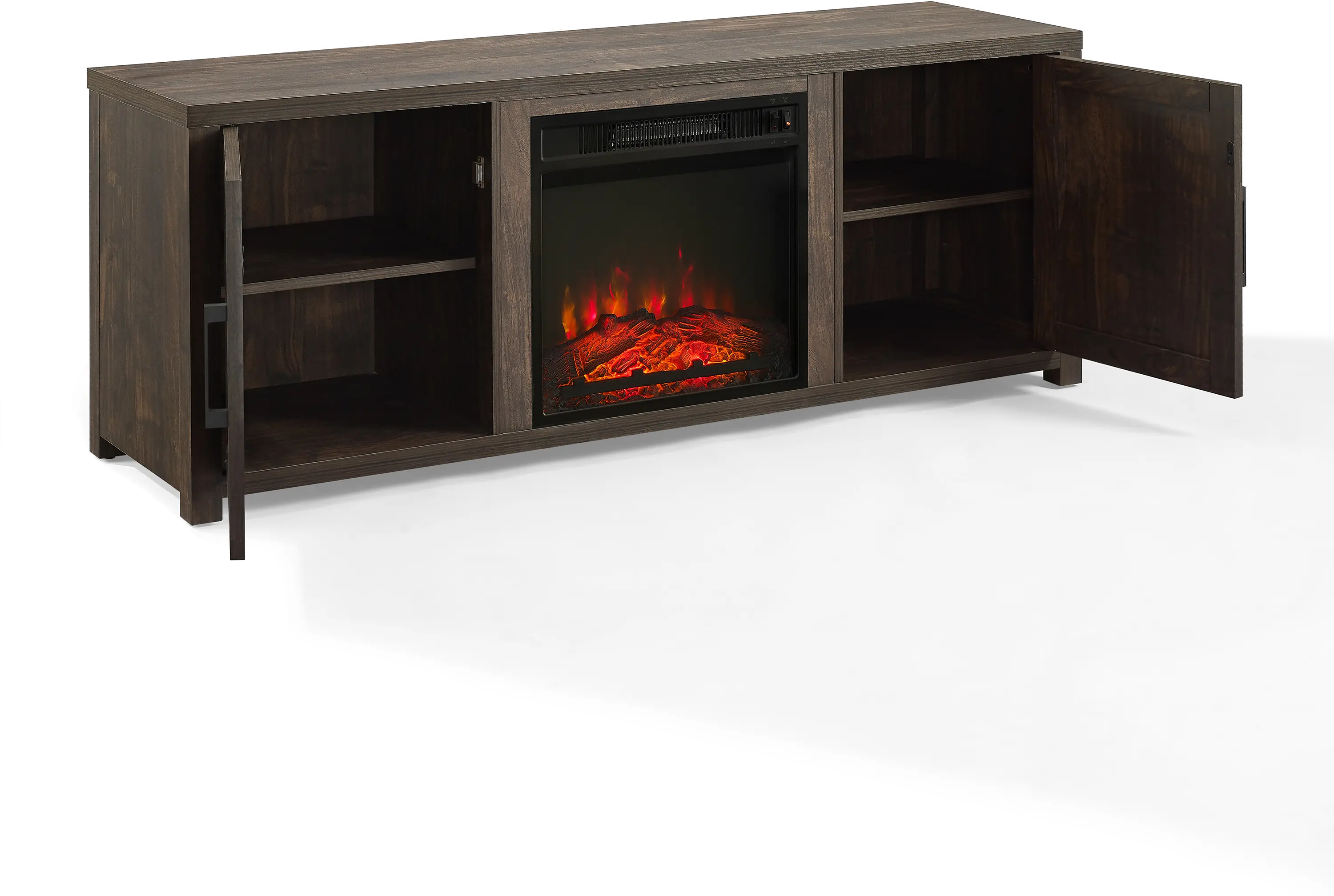 KF100758DW Gordon 58  Walnut Brown TV Stand with Fireplace-6