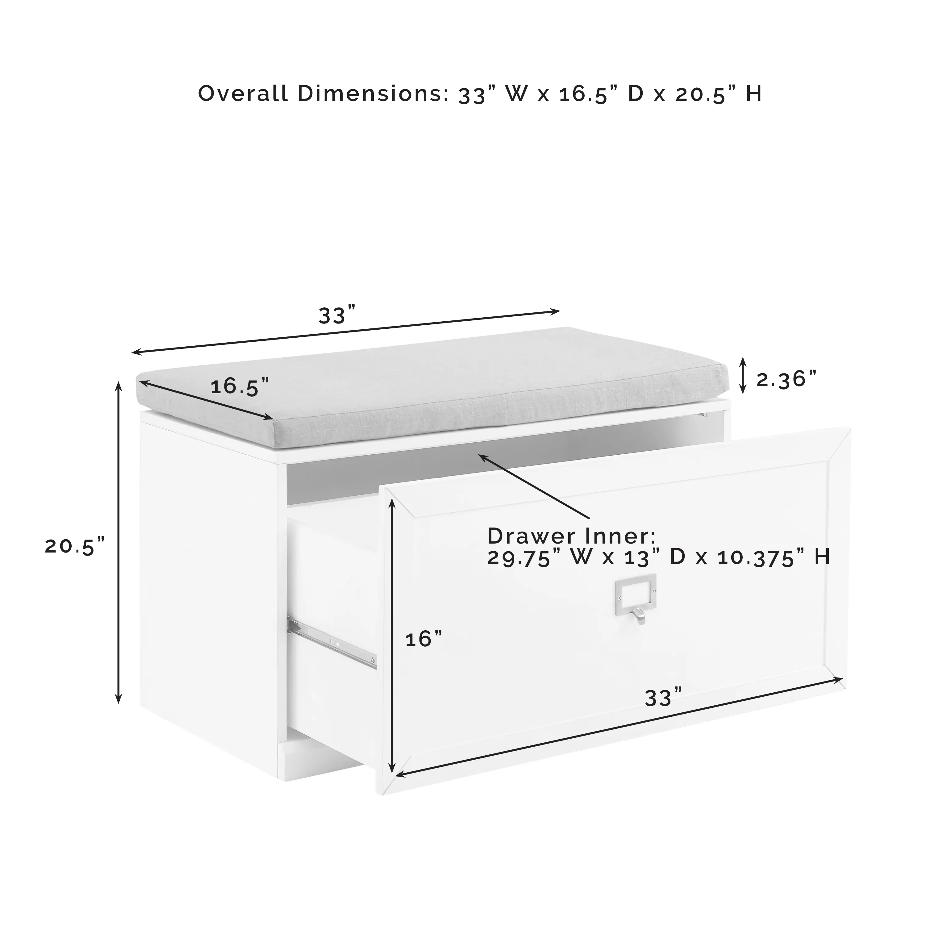 CF6027-GY Harper Gray and Tan Entryway Storage Bench-3