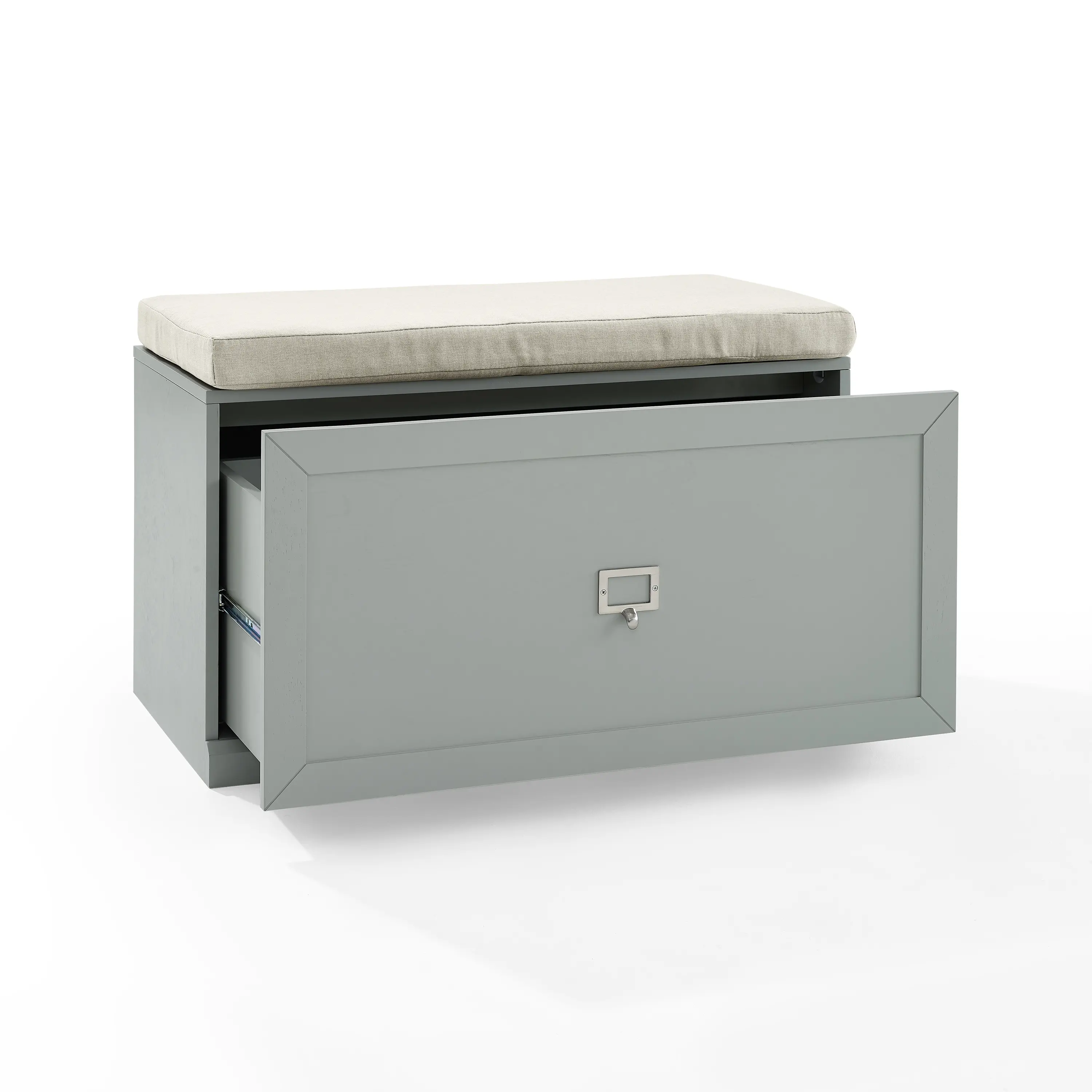 CF6027-GY Harper Gray and Tan Entryway Storage Bench-5