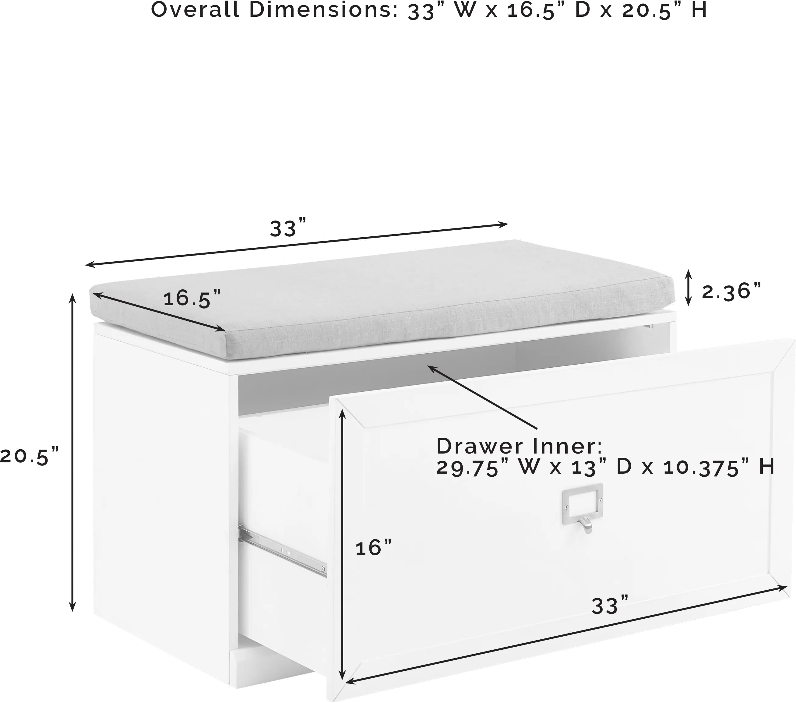 CF6027-GY Harper Gray and Tan Entryway Storage Bench-1