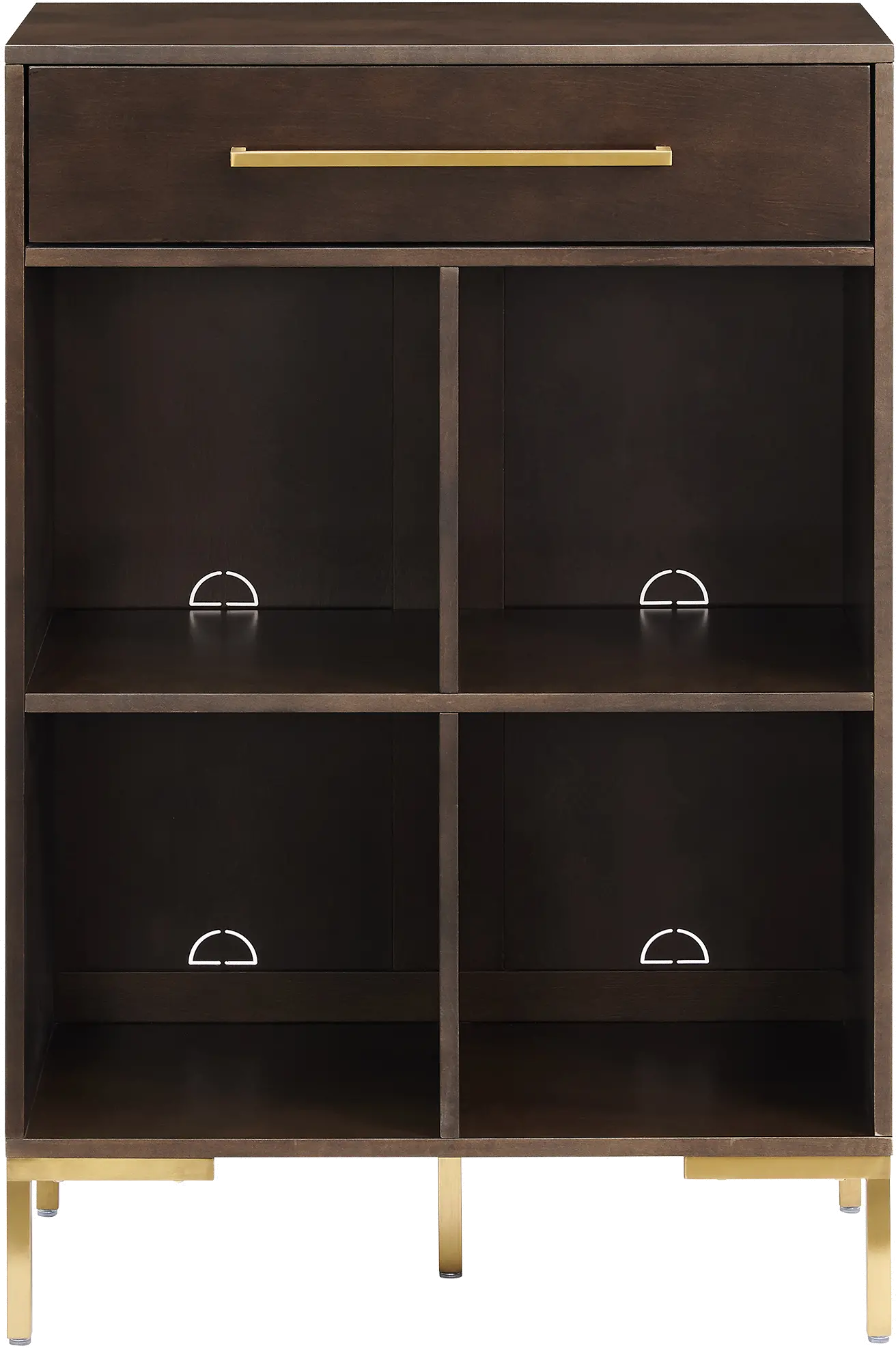 CF1325-BR Juno Brown Storage Cube Bookcase-1