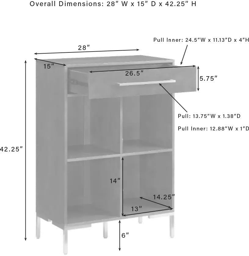 CF1325-BR Juno Brown Storage Cube Bookcase-5