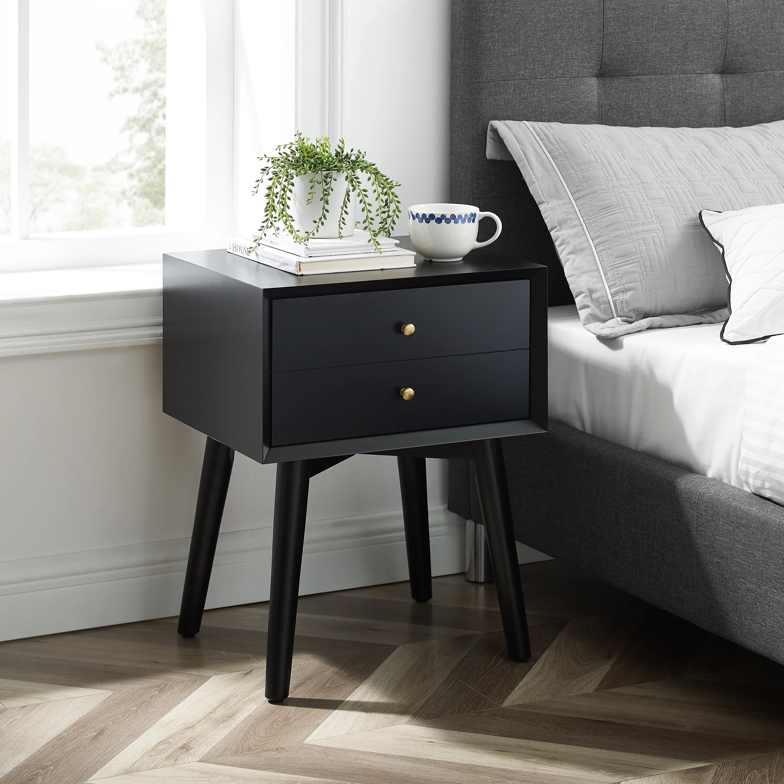 CF9401-MB Landon Black Night Stand-2
