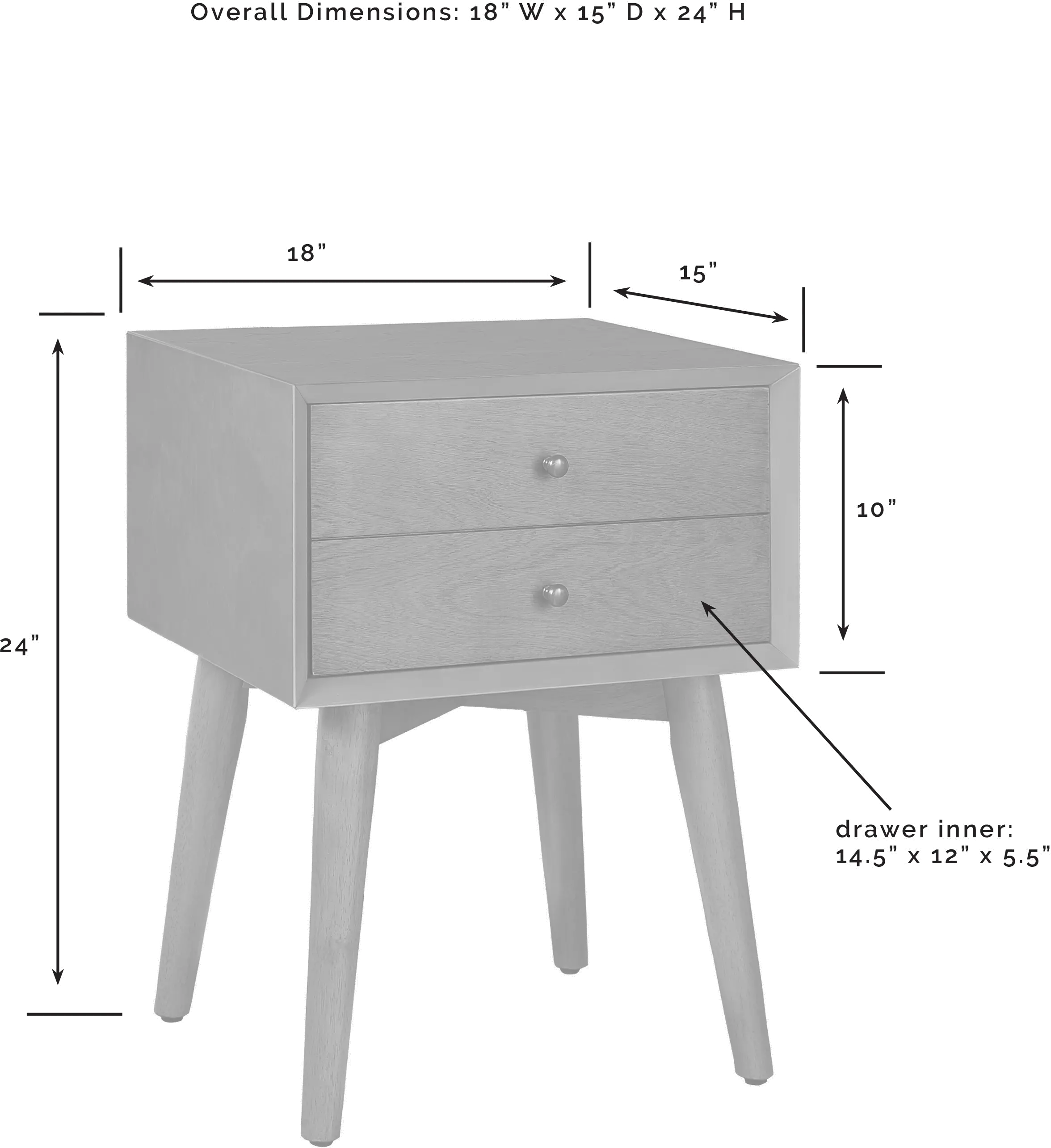 CF9401-MB Landon Black Night Stand-1
