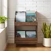 CF1123-WA Liam Walnut Brown Record Storage Stand