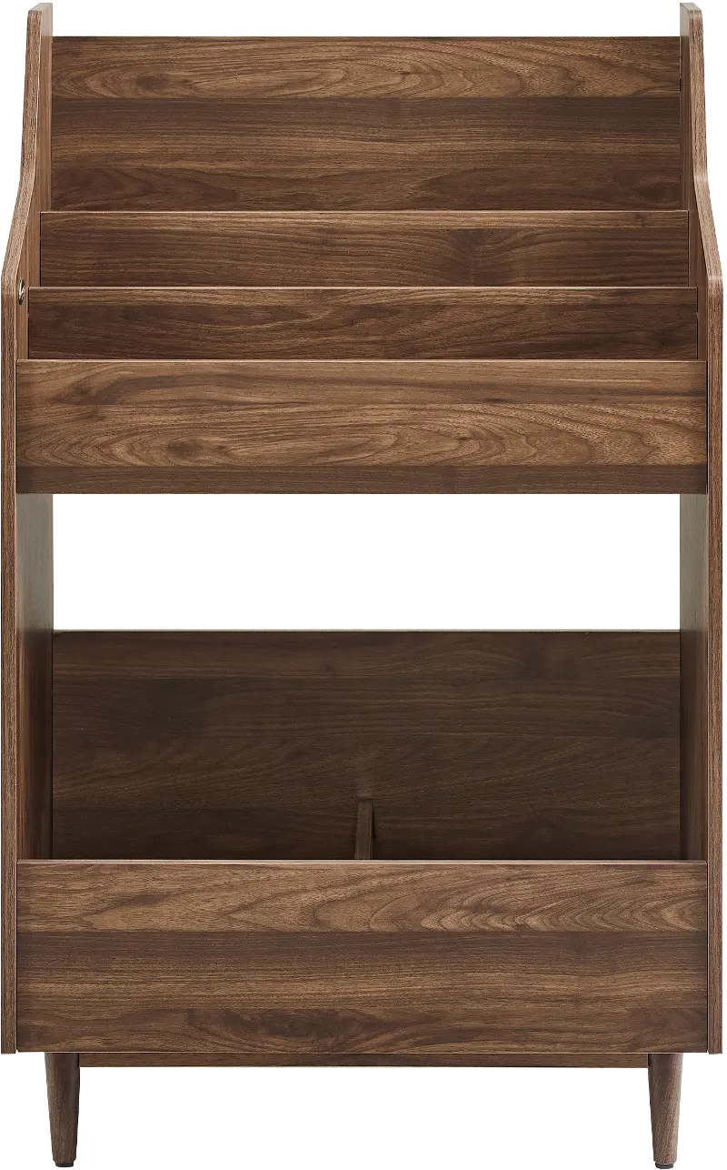 Liam Walnut Brown Record Storage Stand