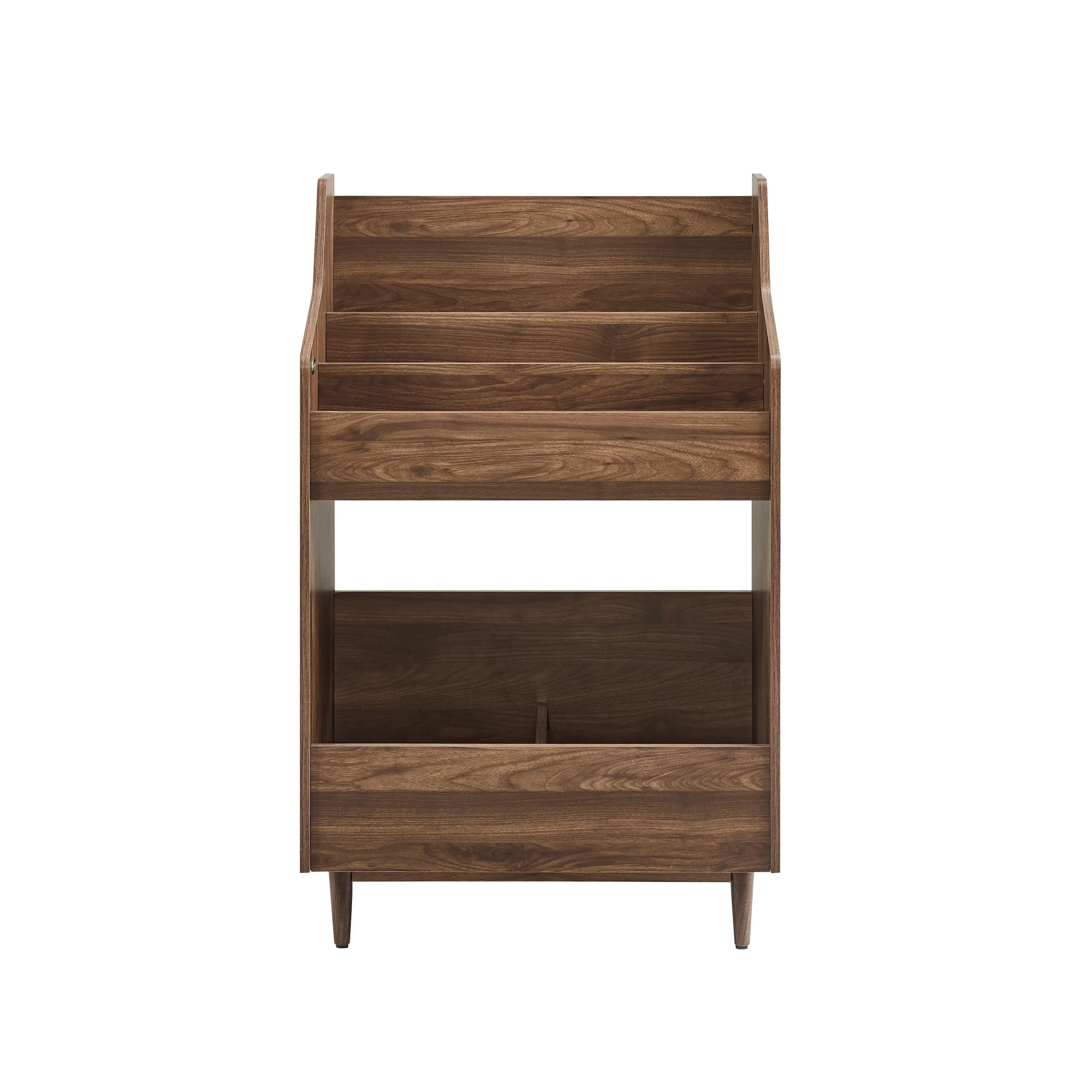 CF1123-WA Liam Walnut Brown Record Storage Stand-3