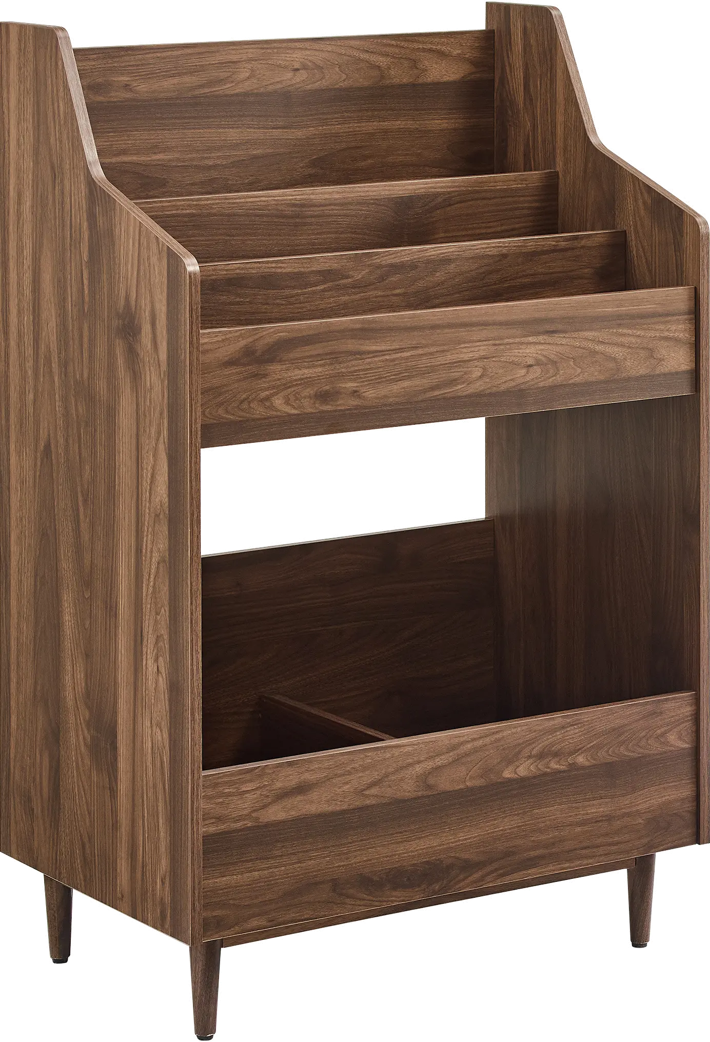 CF1123-WA Liam Walnut Brown Record Storage Stand-4