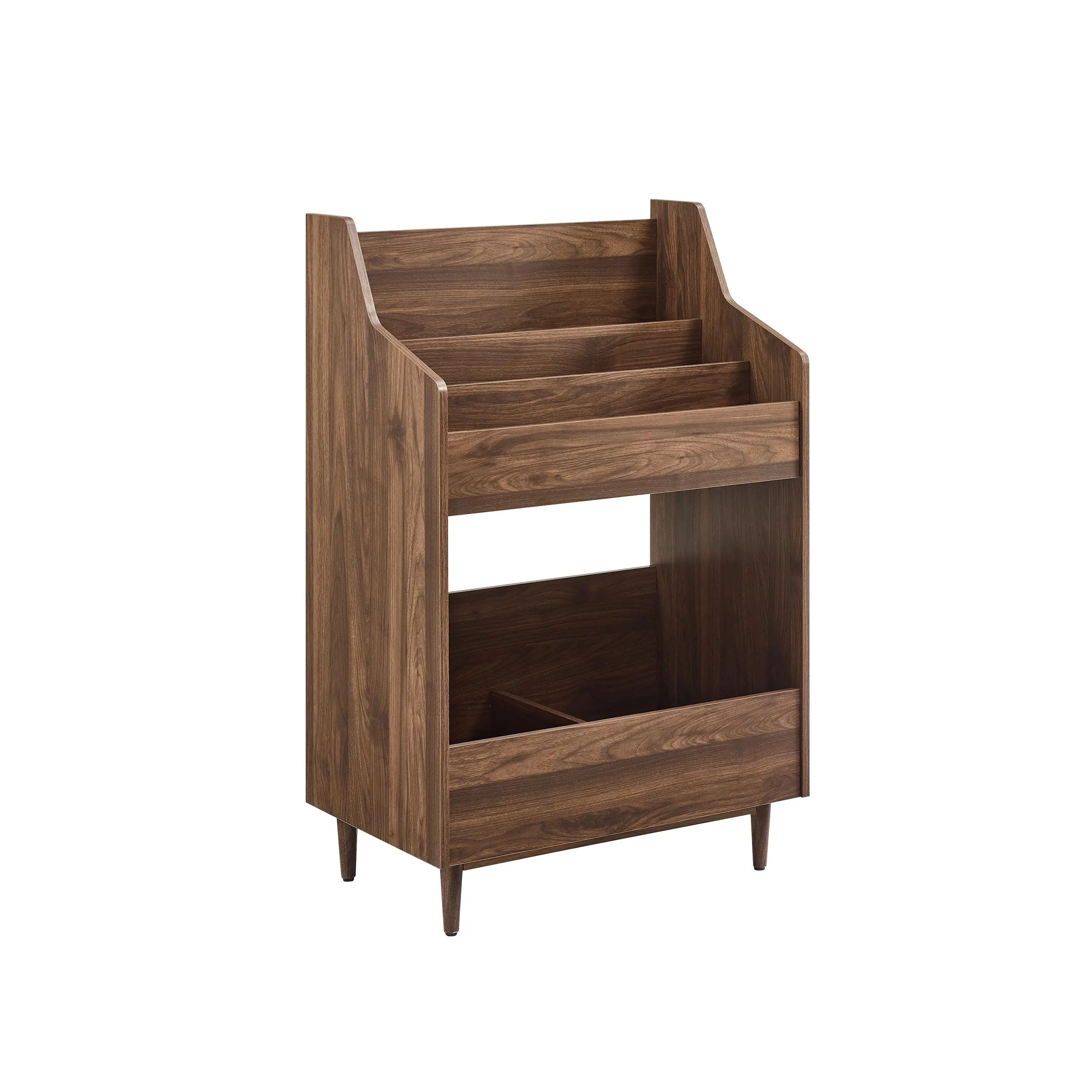 CF1123-WA Liam Walnut Brown Record Storage Stand-4