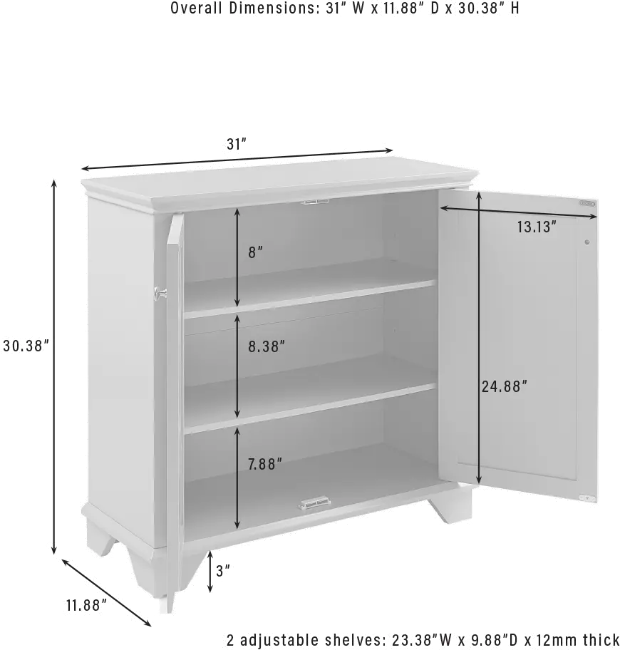 CF7030-WH Lydia White Storage Cabinet-6