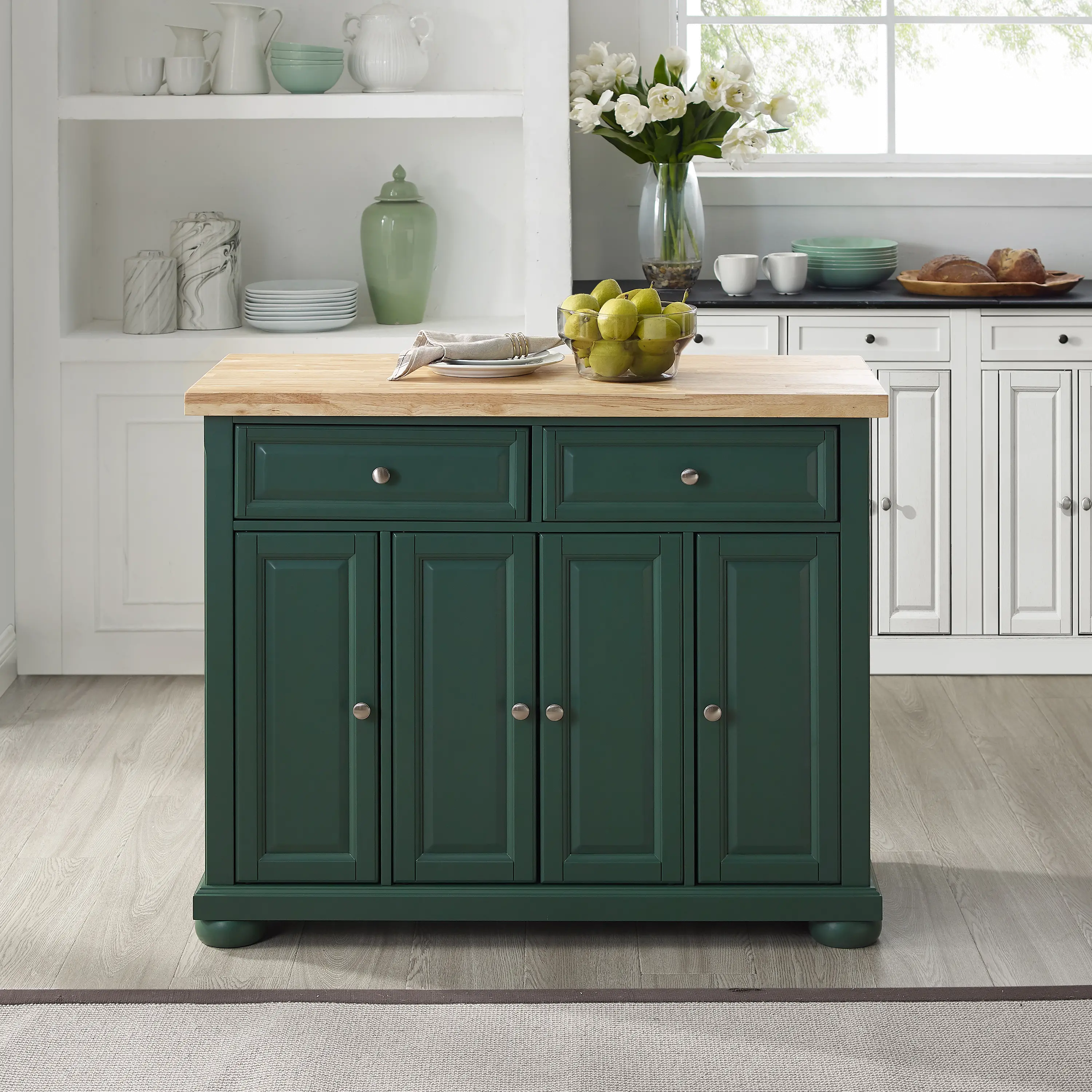 CF3021-EM Madison Green Kitchen Island-2