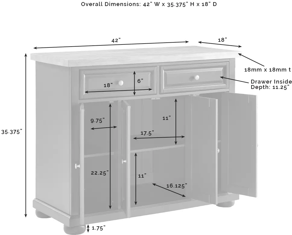 CF3021-EM Madison Green Kitchen Island-13